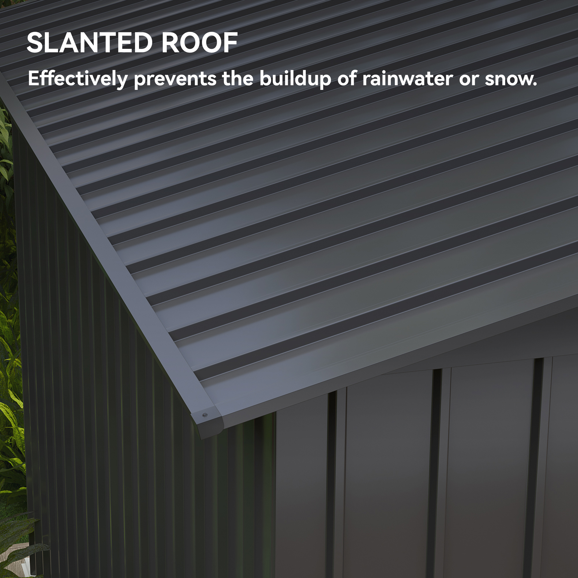 Yitahome | 9 x 4 ft Dark Gray Large Shed House with Lockable Doors