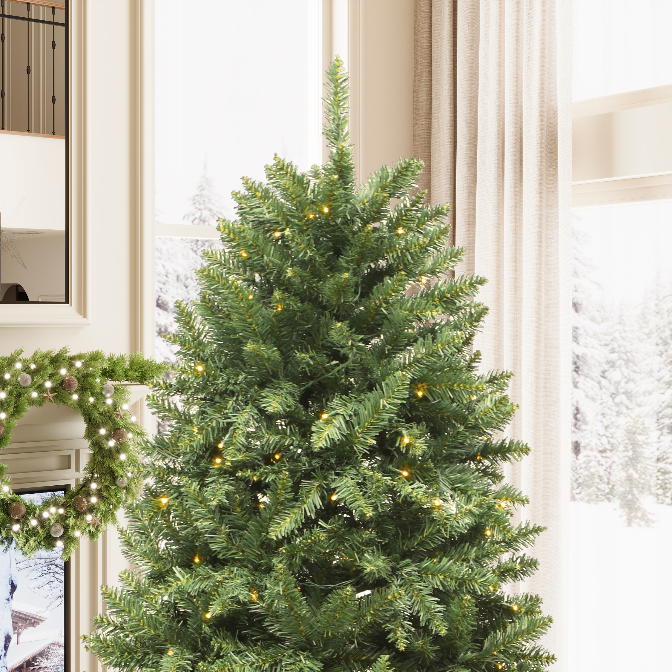 Yitahome | Christmas Sale 6ft Green Hinged Christmas Tree with 9