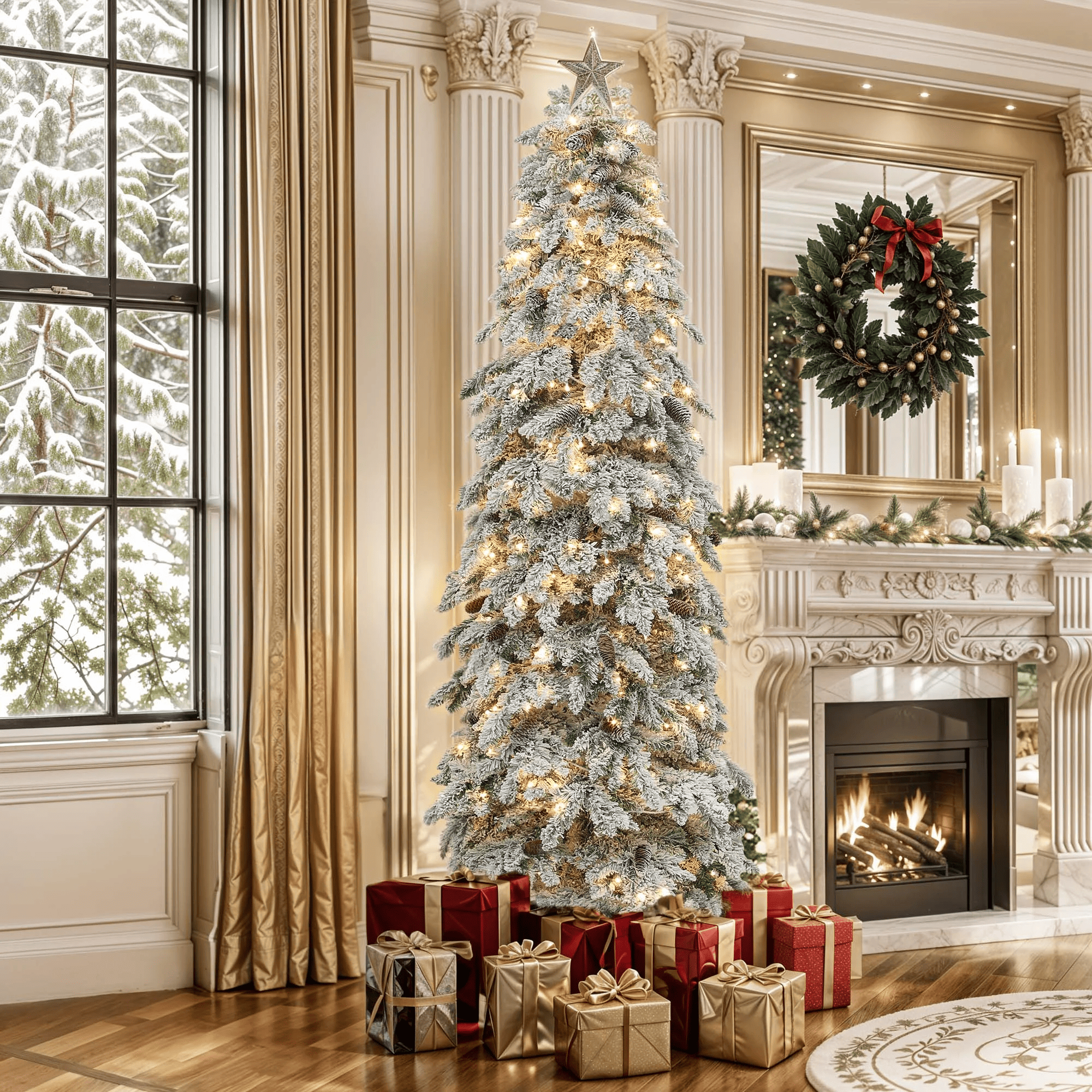 Yitahome | 9 ft Natural Layered Spruce Artificial Christmas Tree