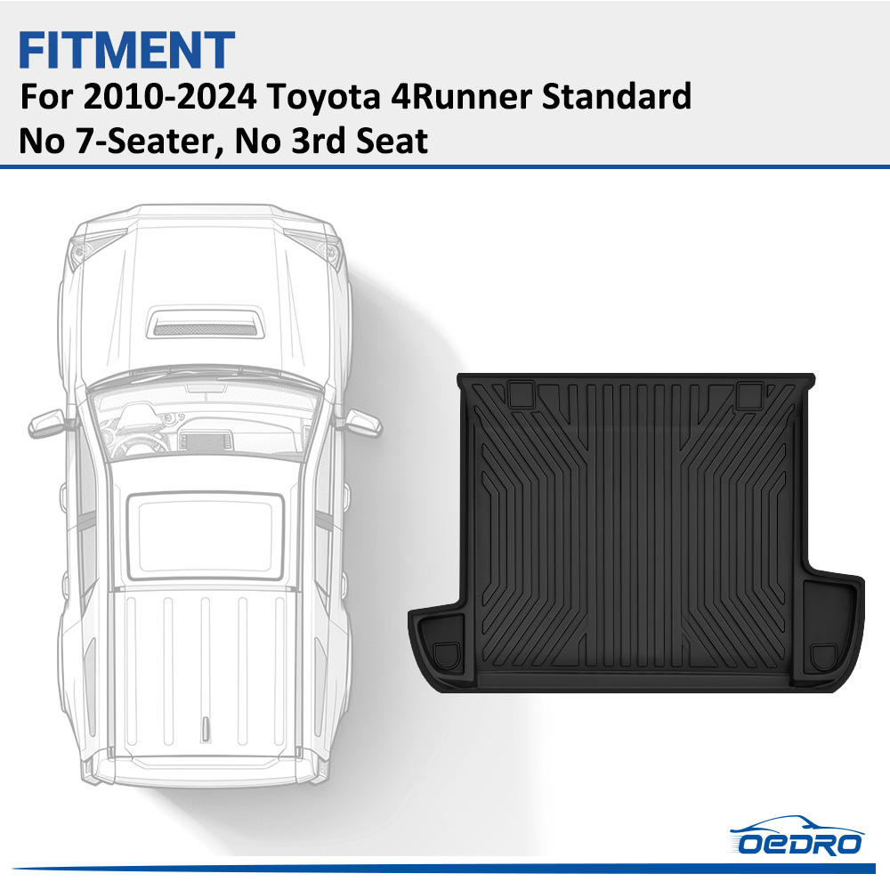 Side view of OEDRO Cargo Liner Floor Mat for 2010-2024 Toyota 4Runner Standard (No 7 Seater No 3rd Seat or No Sliding Cargo Deck)