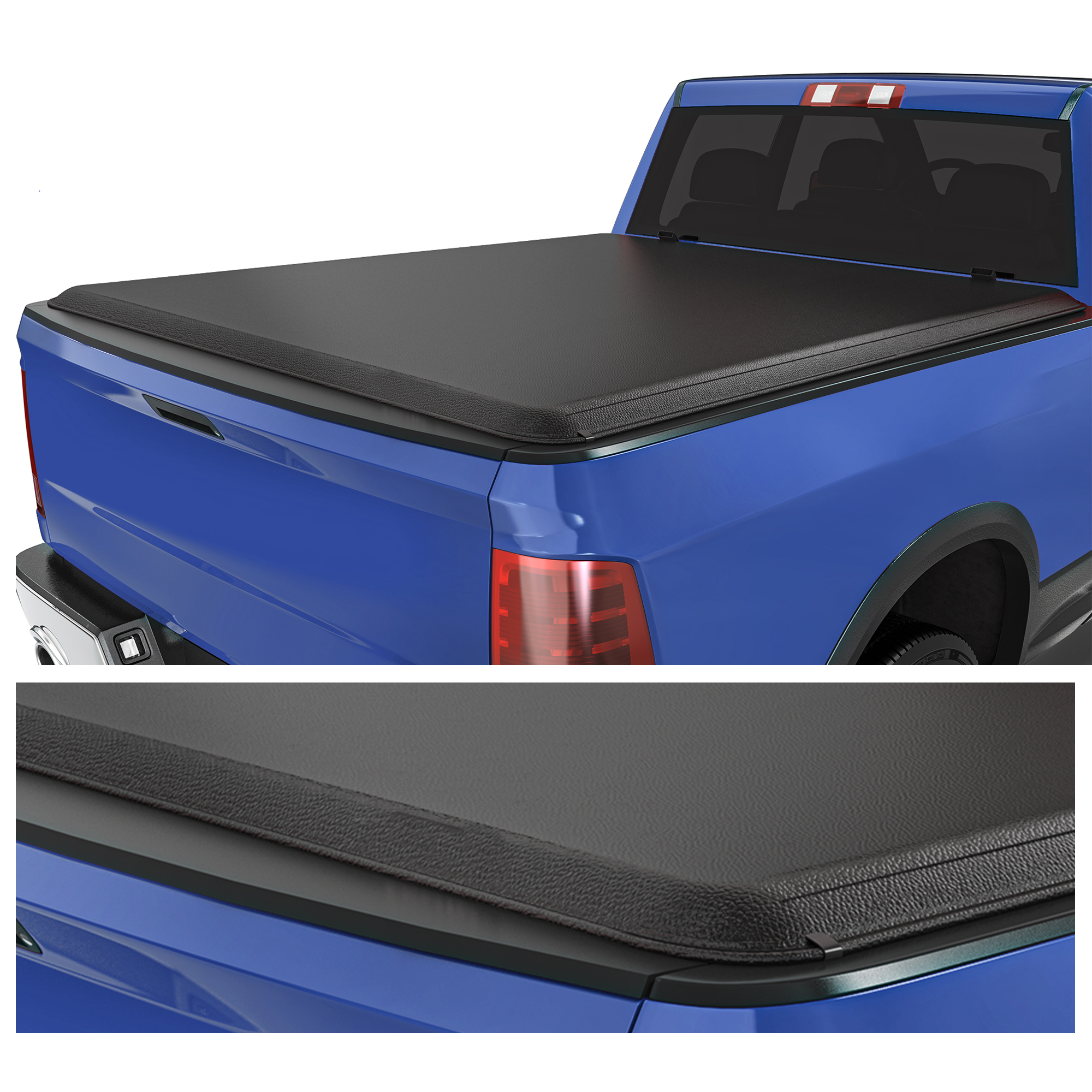 5FT Soft Roll-Up Tonneau Cover for Toyota Tacoma (Excl. Trail) 2016-2023, 5ft Bed with Track Rail System, Durable Double-Layer PVC