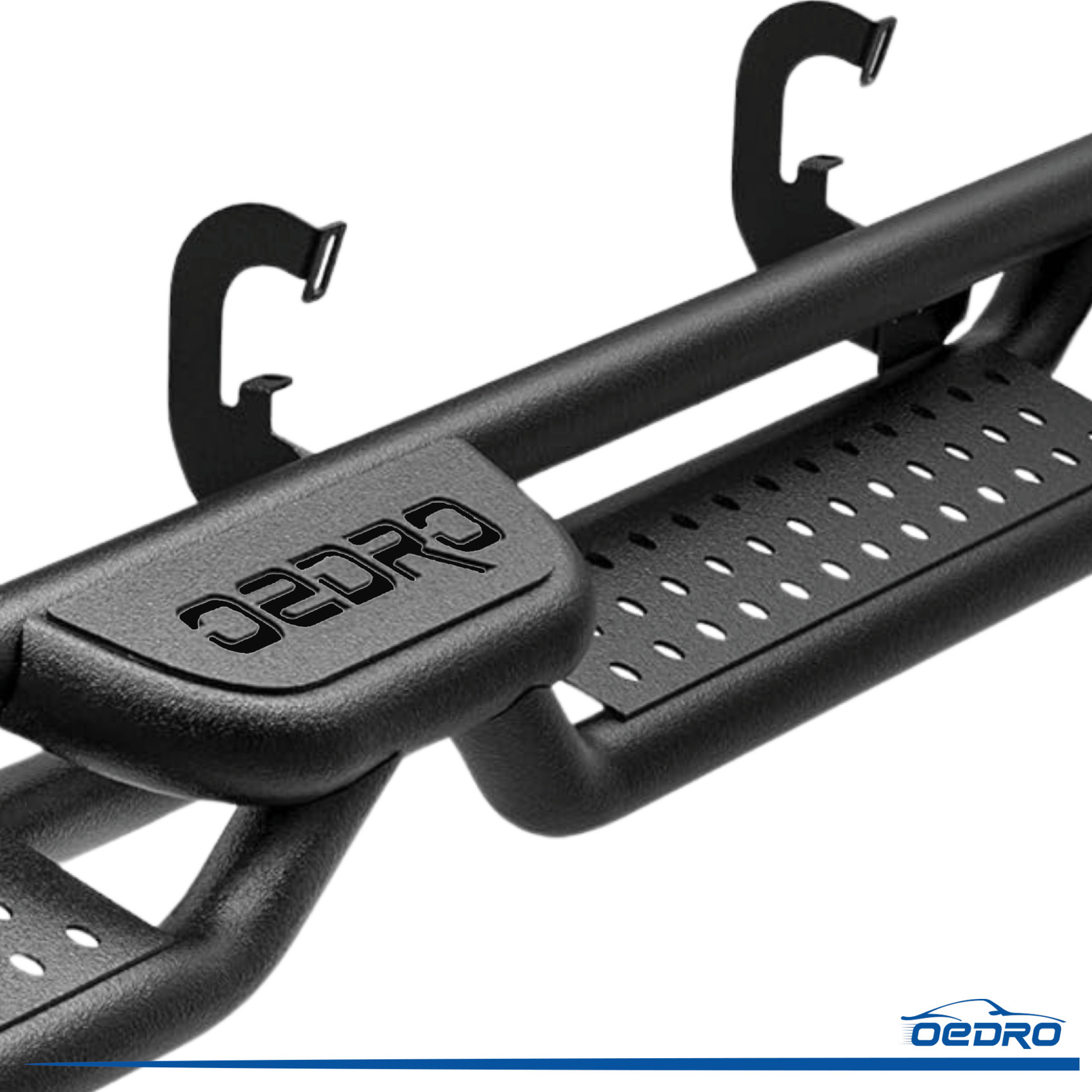 Side view of OEDRO Running Boards for 2007-2018 Chevy Silverado/GMC Sierra 1500 Crew Cab & 2007-2019 2500/3500HD