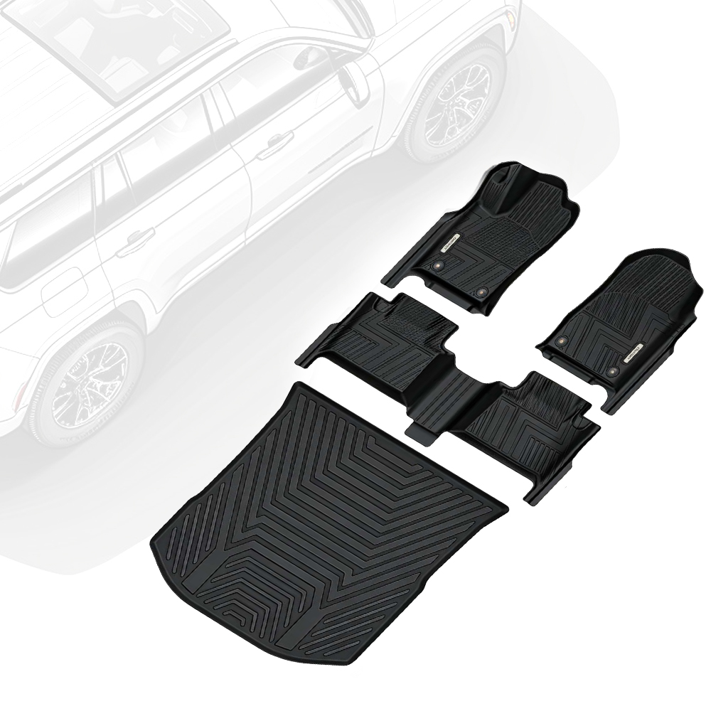 Side view of OEDRO Upgraded Floor Mats for 2016-2021 Jeep Grand Cherokee / 2022-2023 Jeep Grand Cherokee WK (Non L Models ), Custom Fit Black TPE All Weather Car F