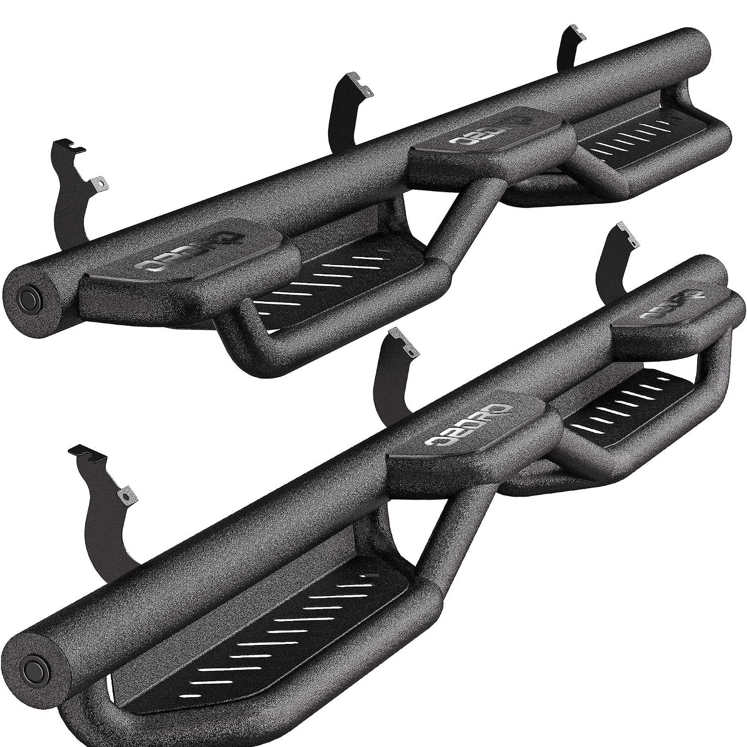 OEDRO Running Boards Compatible with 2022-2026 Toyota Tundra Double Cab | Two-Stairs Bed Access Side Steps, Carbon Steel Nerf Bars