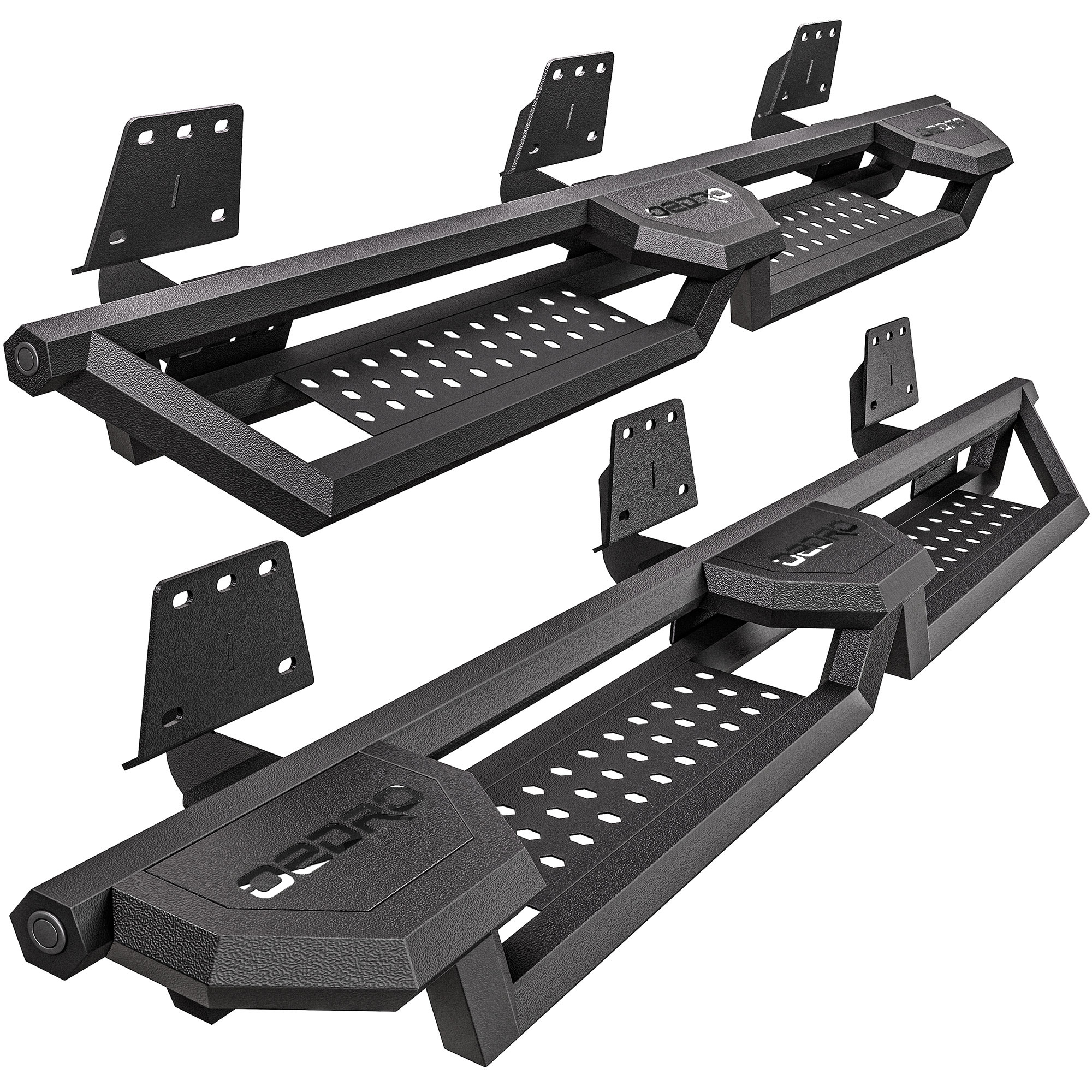 OEDRO 6.8 Inch Dual-Raised Running Boards Fit 2019-2026 Ram 1500 Crew Cab, Heavy Duty Carbon Steel Drop Step Nerf Bars, 550 lbs Capacity Steps