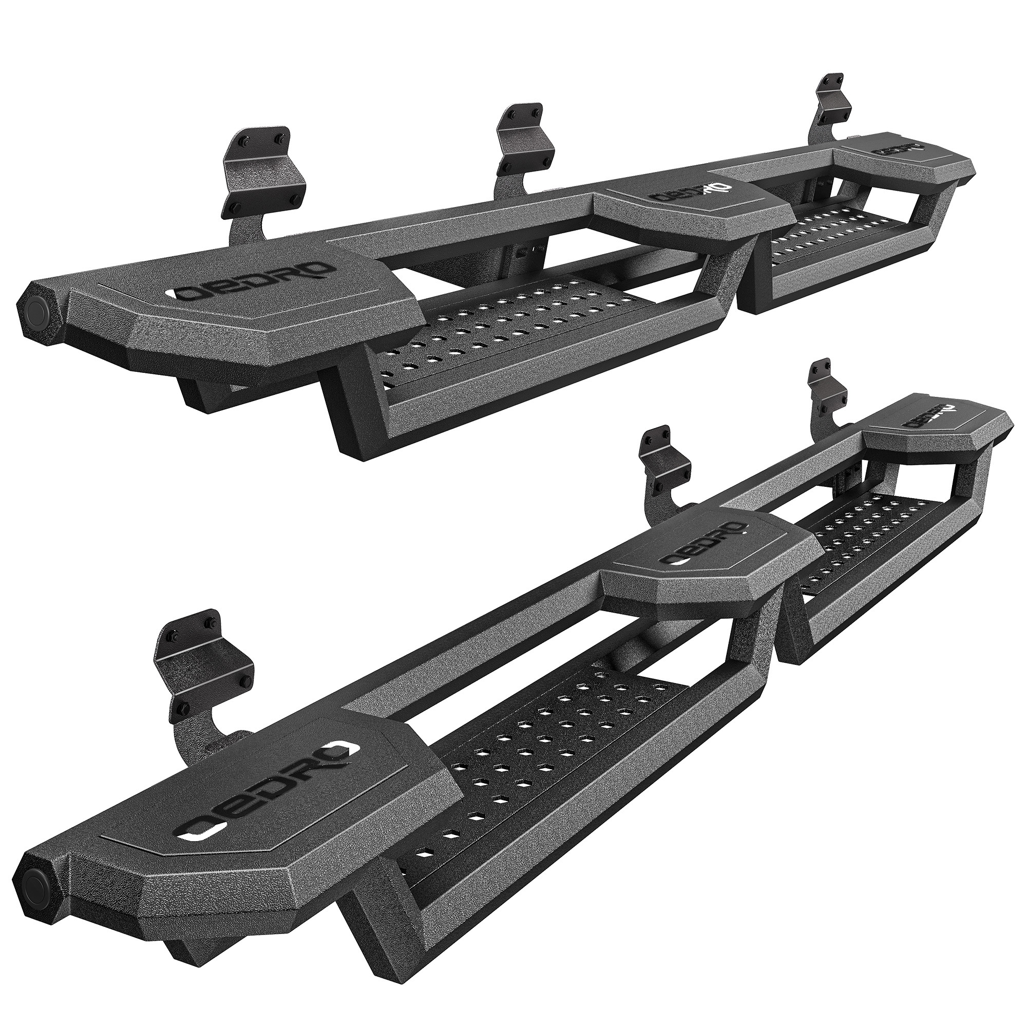 OEDRO Running Boards Fit 2015-2026 Ford F150 SuperCrew, 2017-2026 F250 F350 Crew Cab, 6.8" Drop Step Nerf Bars Carbon Steel Side Steps