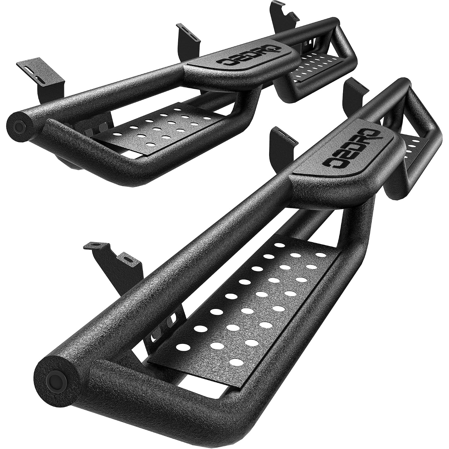oEdRo Running Boards Compatible with 2025-2026 Toyota 4Runner, Two Stair Design Side Step Rails, Powder-Coated Black Bolt-on Carbon Steel Nerf Bars