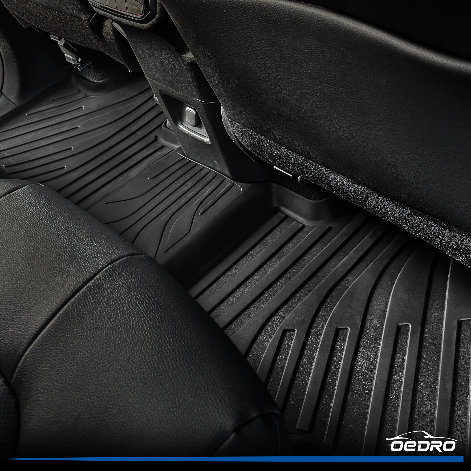 Side view of All-Weather TPE Floor Mats & Cargo Liner for 2024-2025 Toyota Grand Highlander w/Subwoofer 7 Seat (Include Hybrid), Custom Fit Backrest Mat
