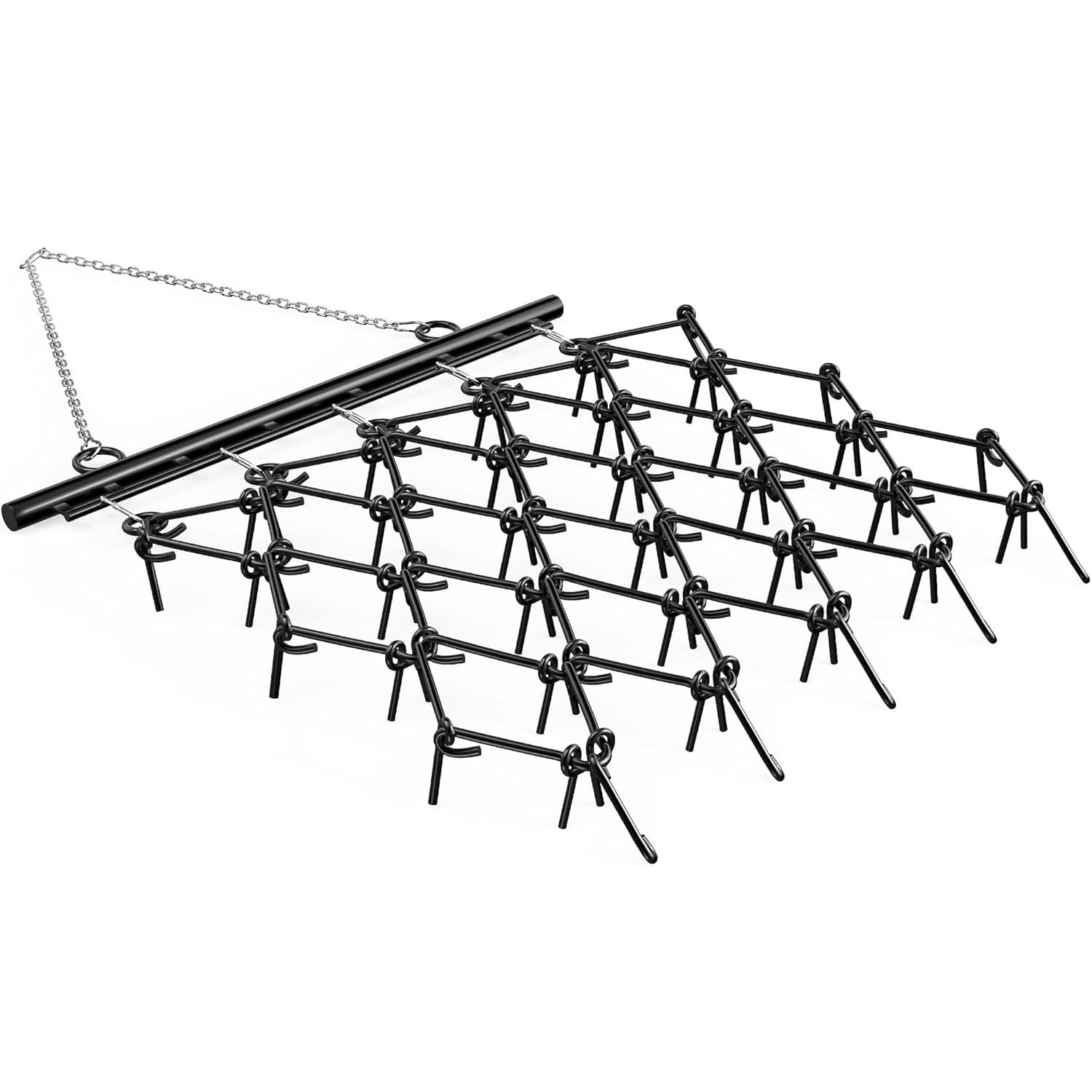 YITAMOTOR® 5 x 4.5 FT Heavy Duty Drag Harrow 1/2"" Tines for ATV, UTVs, Lawn Tractors Leveling, Grading, Pastures, Breaking up Soil, BLACK