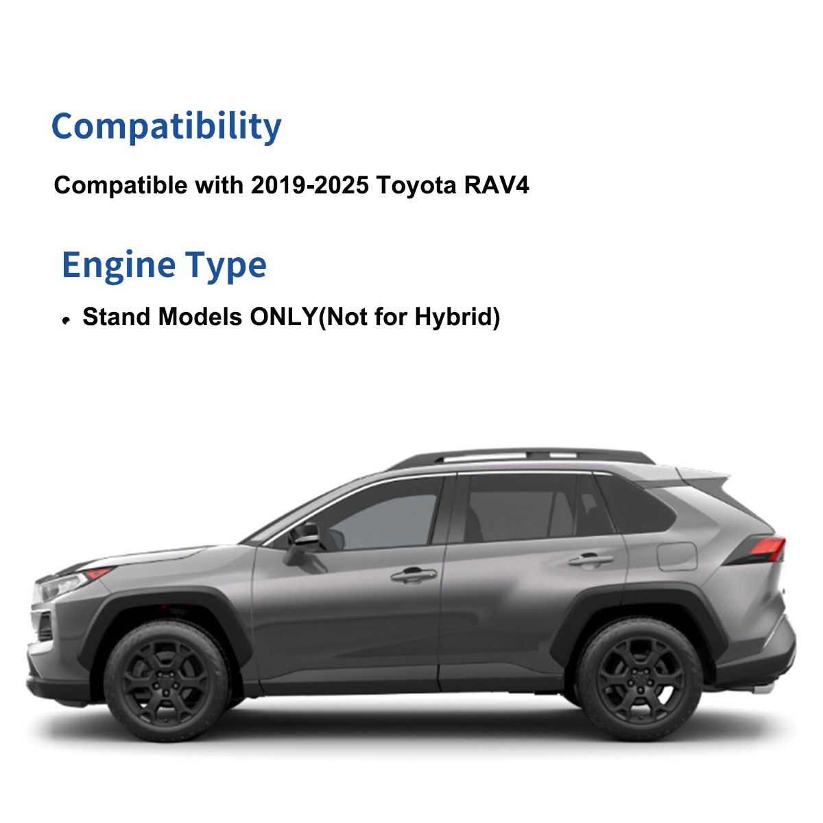 Side view of OEDRO Cargo Liner for 2019-2025 Toyota RAV4, Unique Black TPE All-Weather Guard Trunk Liner