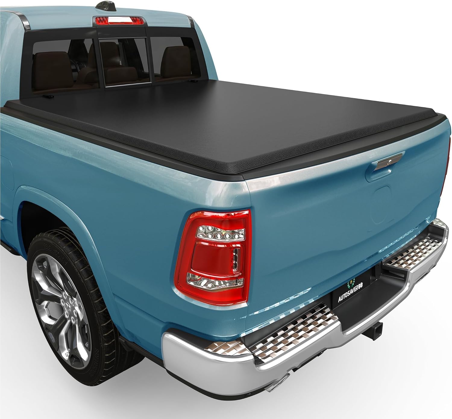 Soft Roll Up Truck Bed Tonneau Cover Compatible with Dodge Ram 1500 (Classic ONLY) 2002-2024, Fit for Dodge Ram 2500 3500 2003-2024, 6.4ft Bed w/o Ram