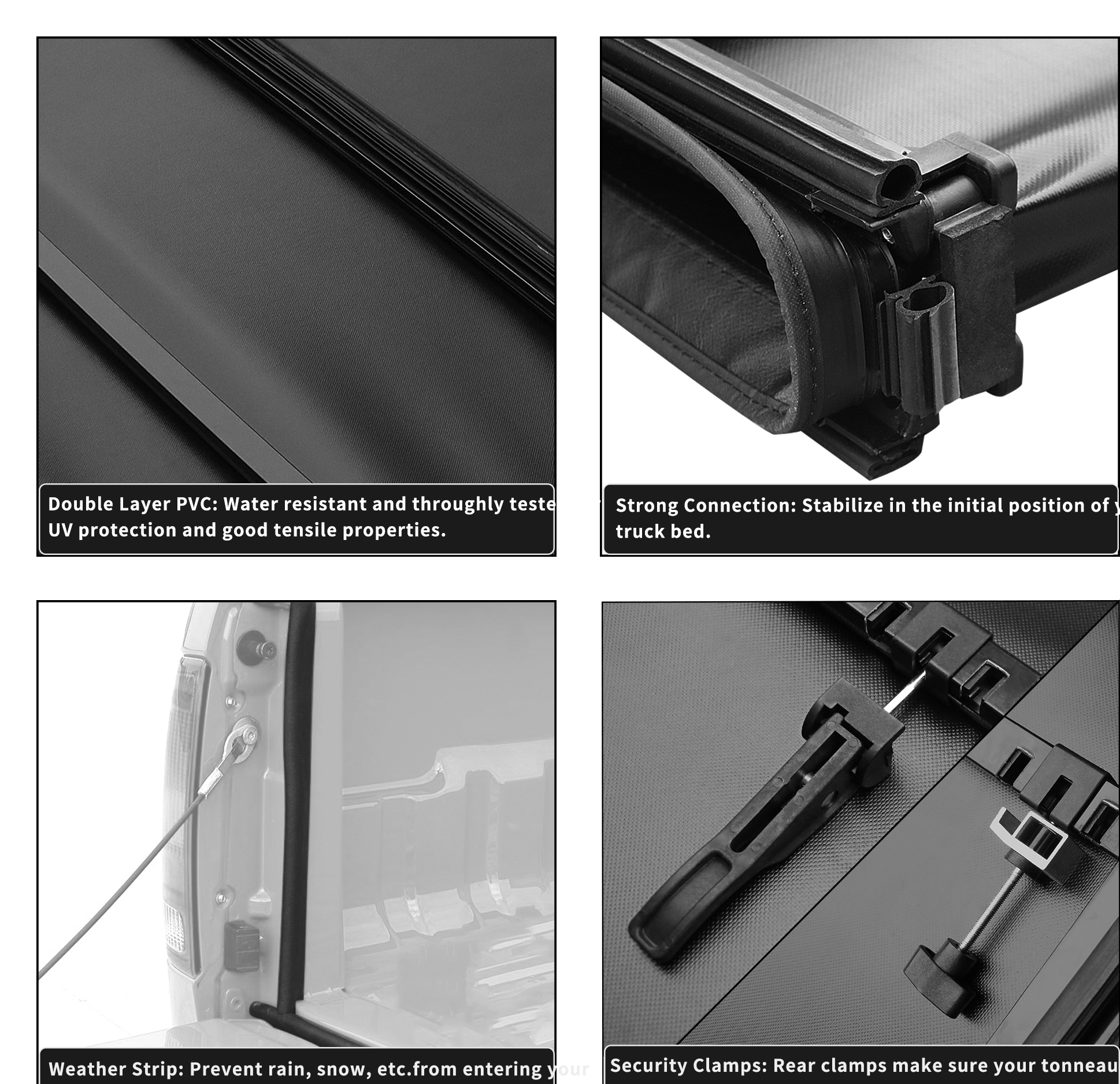Side view of OEDRO 5.6Ft Soft Quad-Fold Truck Bed Tonneau Cover Fits for Dodge Ram 1500 2009-2025 (Incl. Classic & New), 5.6 Feet Bed (67") Without Rambox