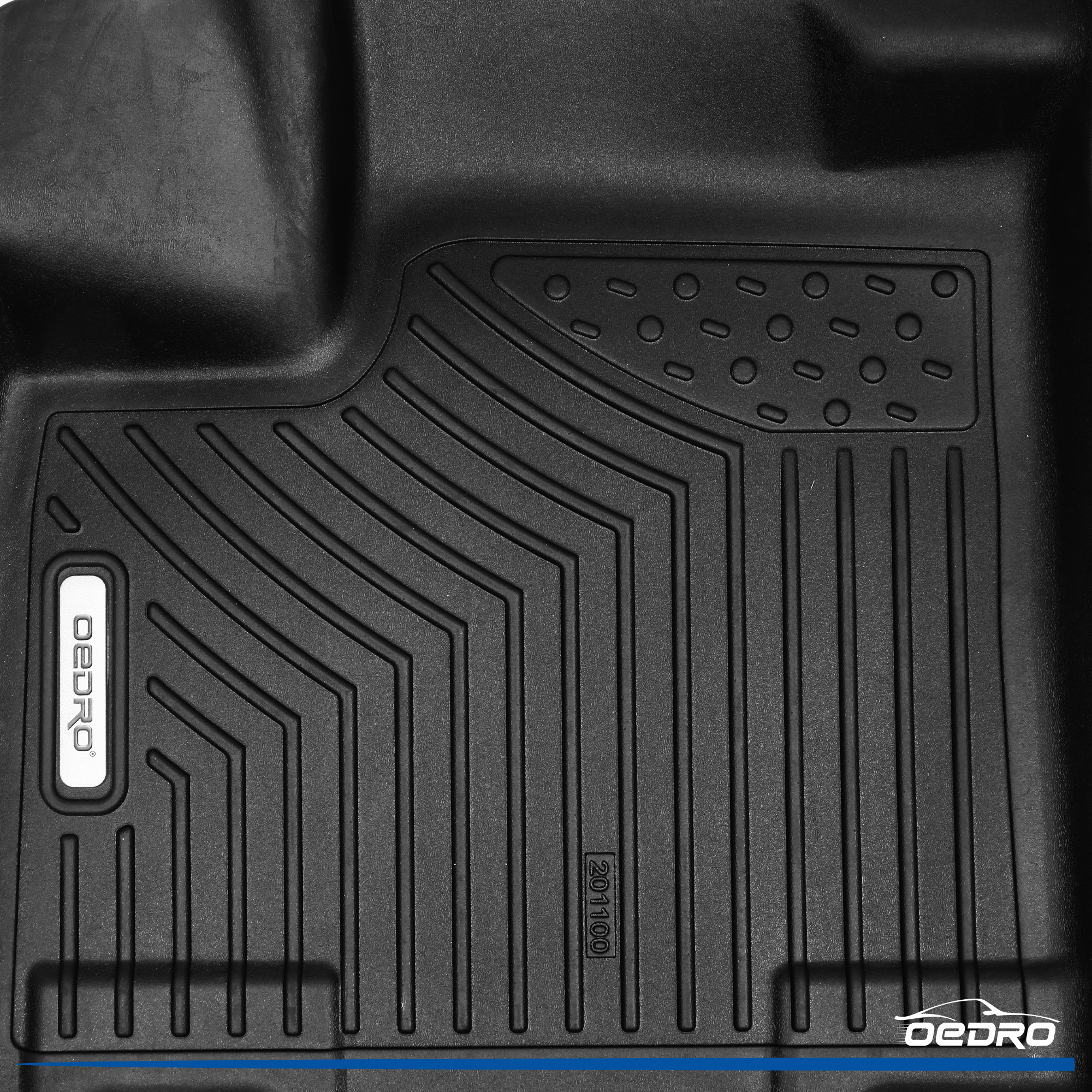 Side view of OEDRO Floor Mats & Cargo Liner Full-Set for 2022-2025 Nissan Pathfinder, Custom-Fit All-Weather TPE Full 3-Row Protection for 7-Passenger Models