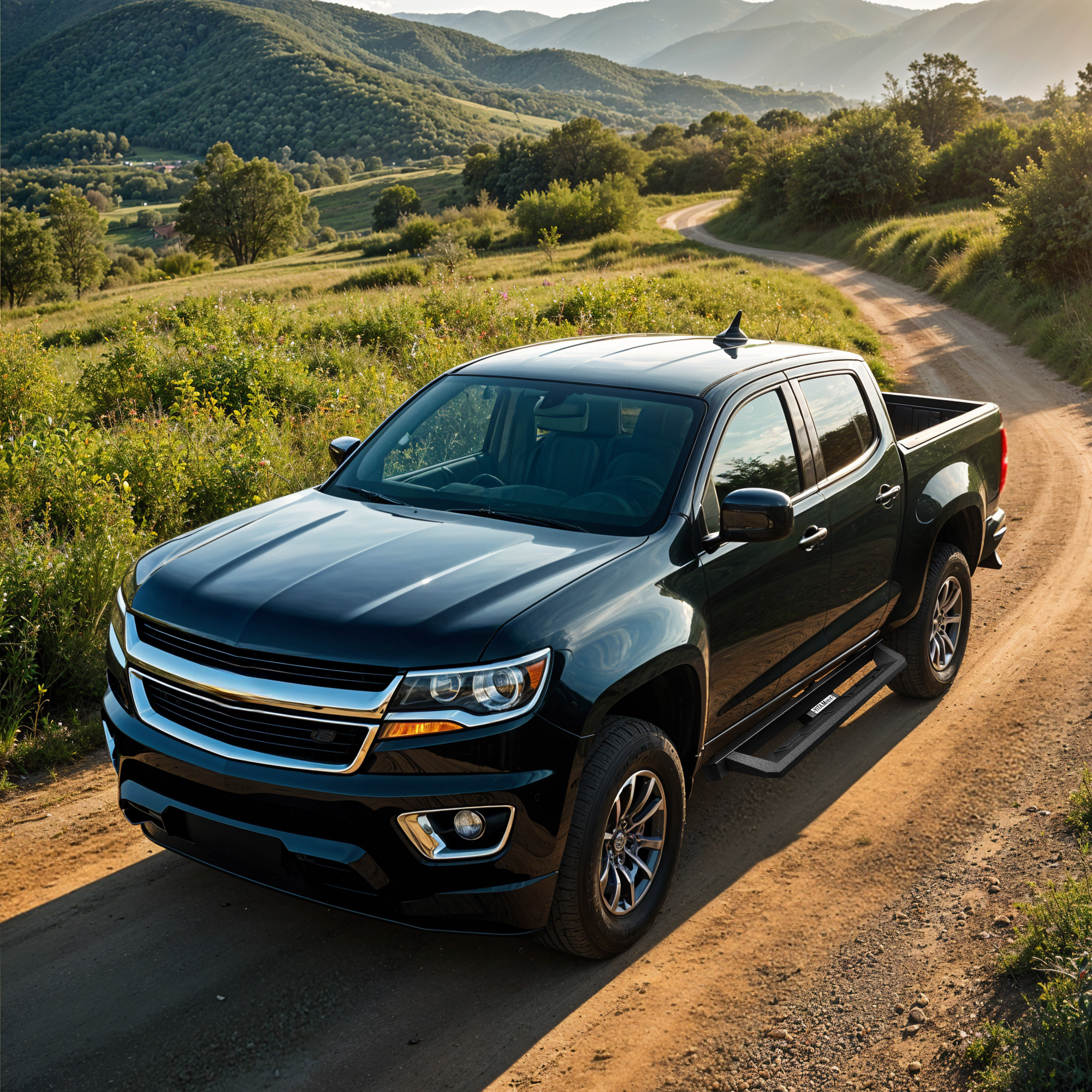 Side view of YITAMOTOR® Running Boards for 2015-2026 Chevy Colorado/Canyon Crew Cab Drop Side Step Bars
