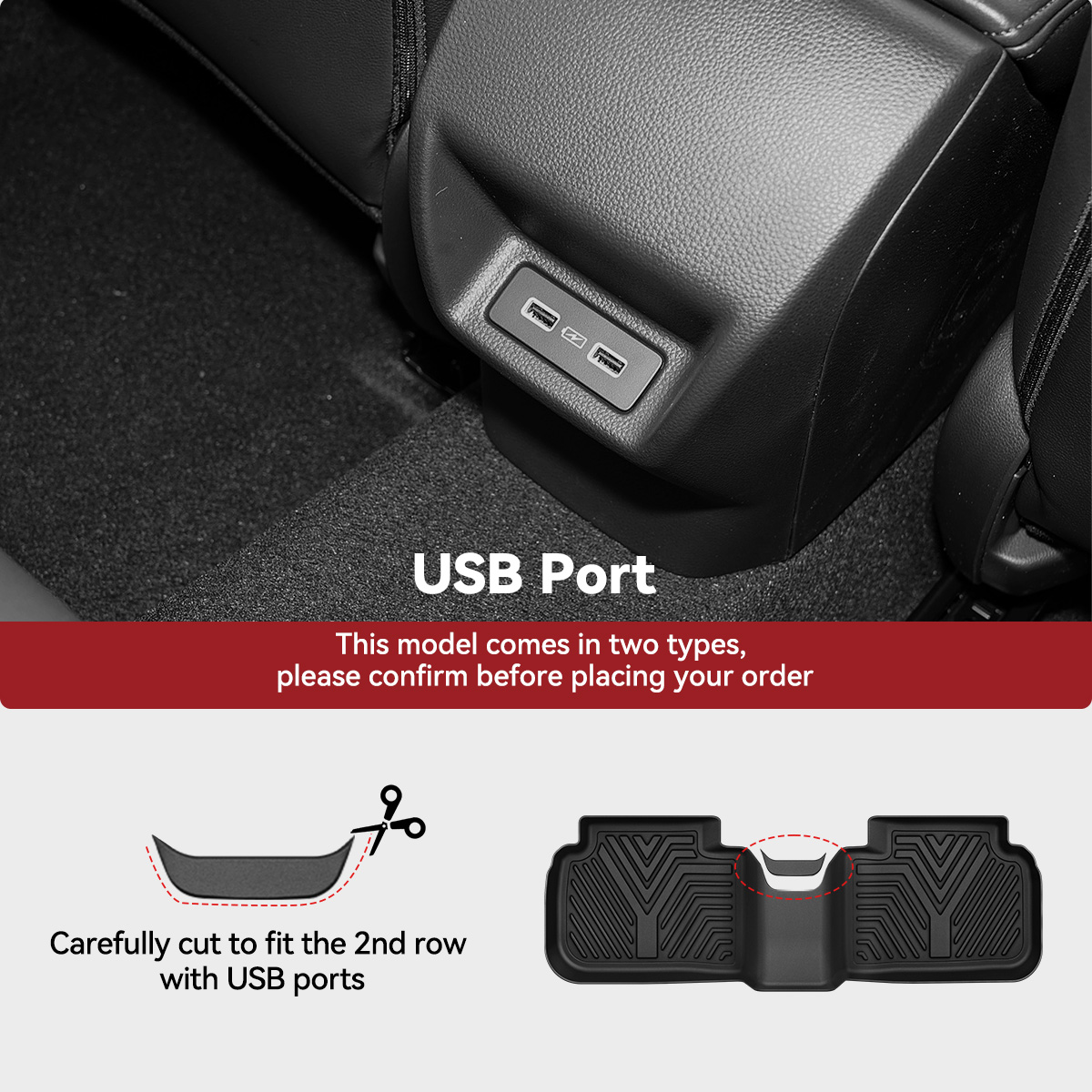 All-Weather TPE Floor Mats Liner Set For 2022-2025 Honda Civic Sedan (Black, 3 Pcs) - View #2