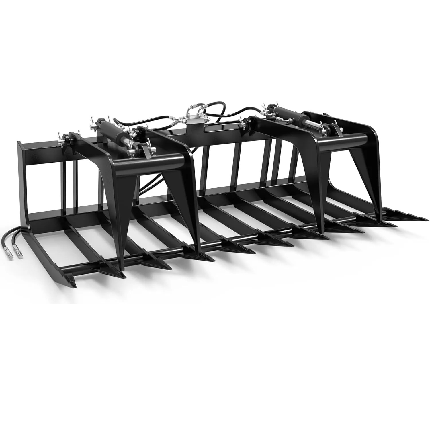 YITAMOTOR® 72"" Rock Grapple Rake Quick Tach Bucket Loader, Versatile Landscaping Tool with Replaceable Teeth, Rugged Design, and Broad Compatibility,