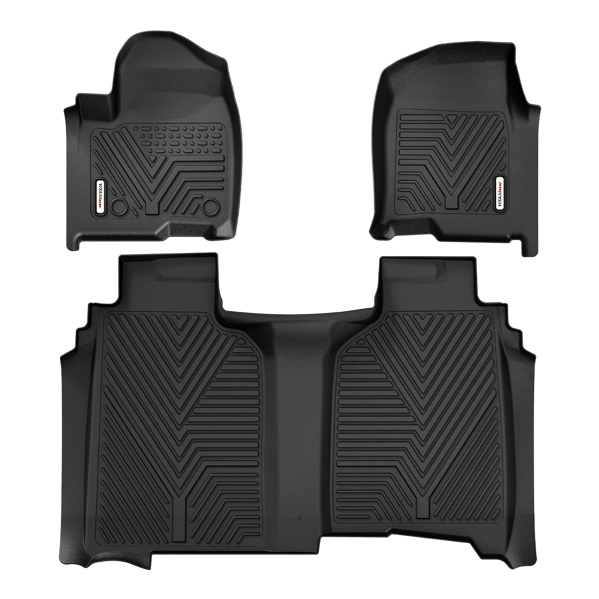 YITAMOTOR® For 2019-2026 Chevy Silverado Crew Cab Floor Mats 1st 2nd Row Rubber Liner