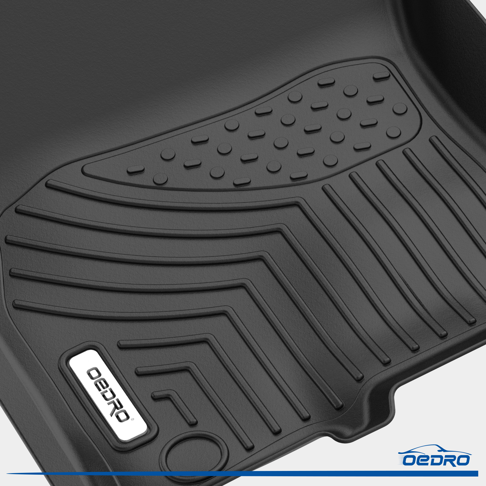 Side view of OEDRO Floor Mats for 2019-2024 Dodge Ram 2500 Crew Cab with 1st Row Bucket or Bench Seats, Custom Fit TPE All Weather Car Floor Liners