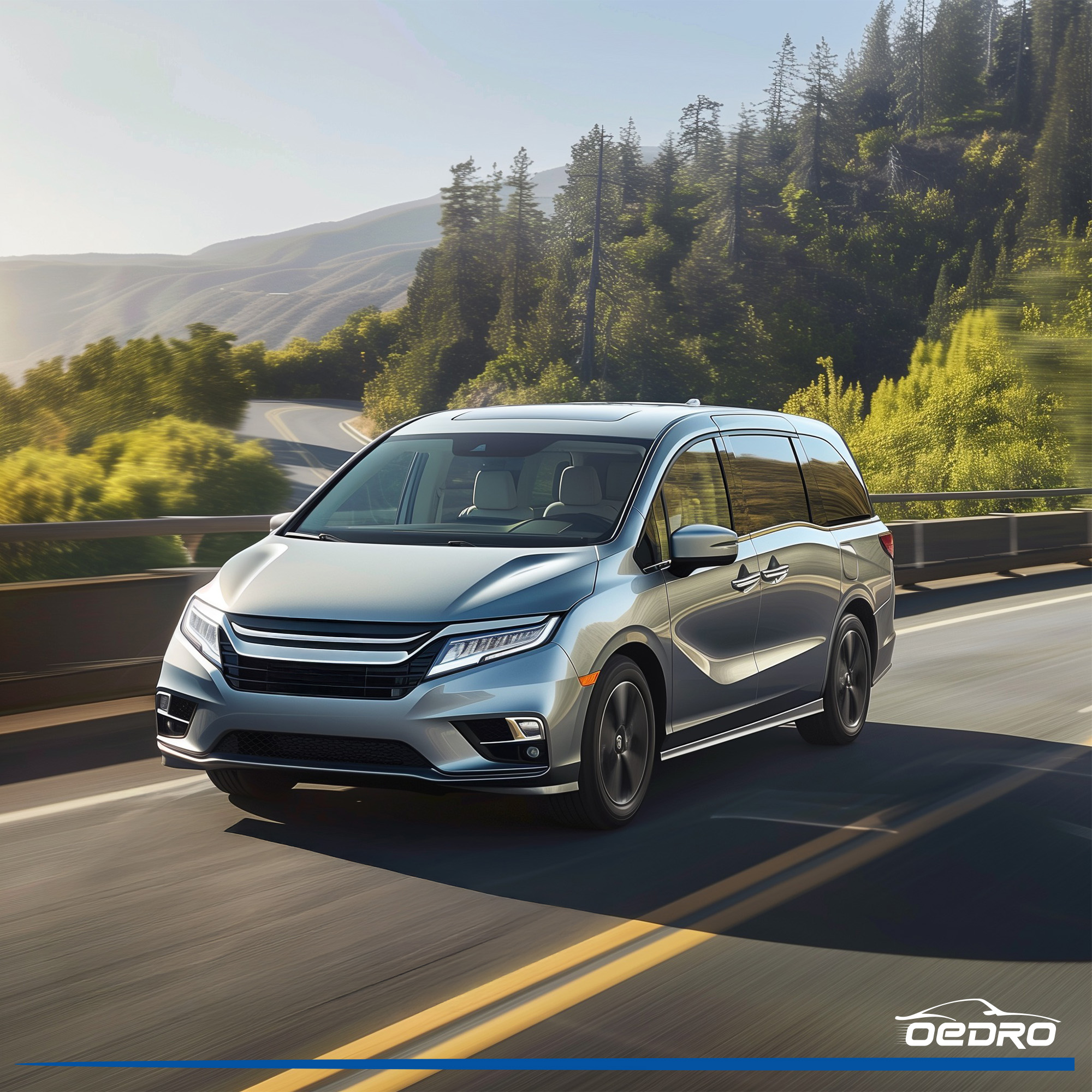 Side view of OEDRO All-Weather Floor Mats Liner for 2018-2025 Honda Odyssey: Precision-Fit TPE Liners for 1st, 2nd & 3rd Rows, Cargo Liner- Eco-Friendly, Odorless