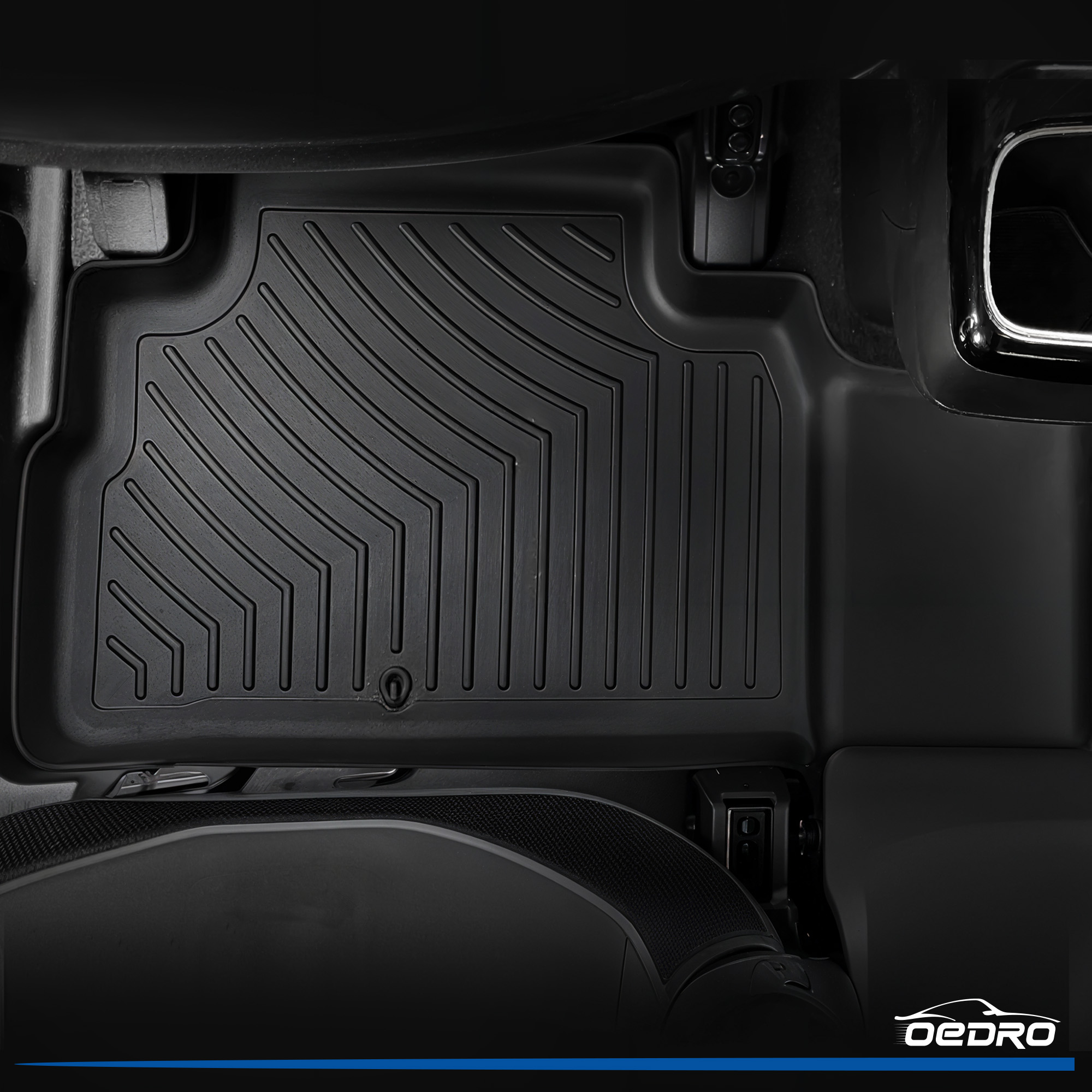 Side view of OEDRO Floor Mats Liner Set with Backrest for 2020-2025 Kia Telluride EX SX  Models 7 & 8 Seats, with 2nd Bucket Seats Without Center Console