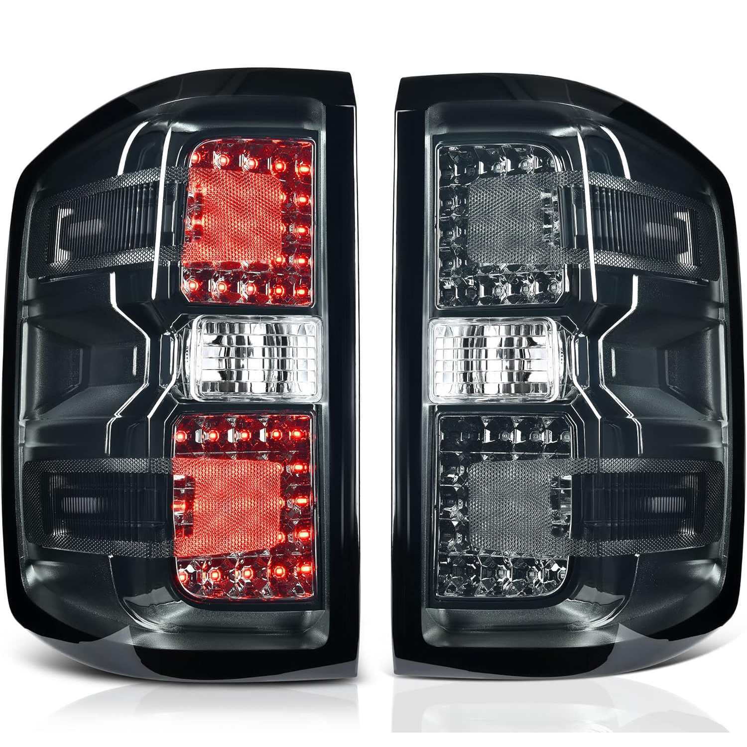 YITAMOTOR® LED 2014-2019 Chevy Silverado 1500, Brake Rear Lamp Taillights Assembly