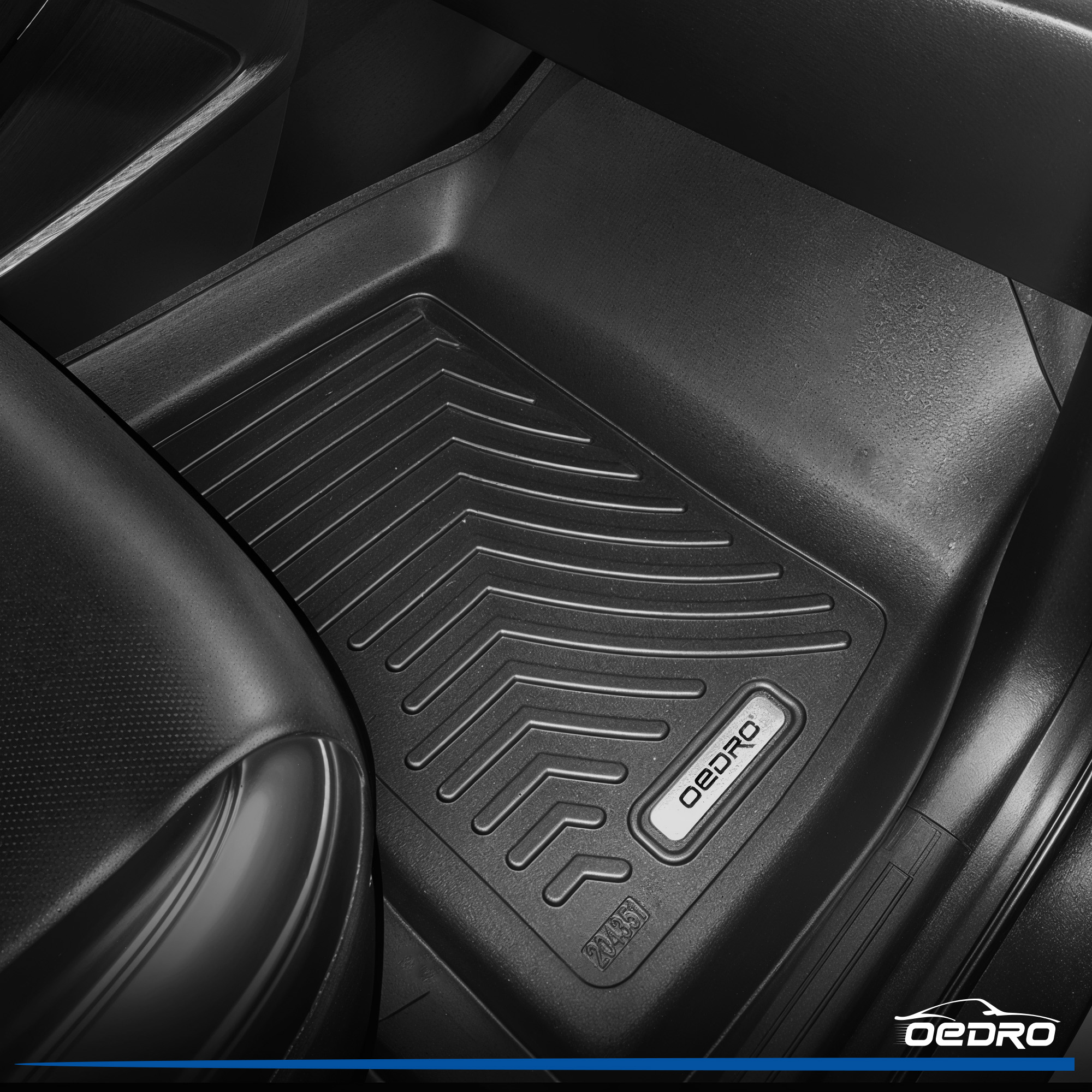 Side view of OEDRO Floor Mats Liner Set with Backrest for 2020-2025 Kia Telluride EX SX  Models 7 & 8 Seats, with 2nd Bucket Seats Without Center Console