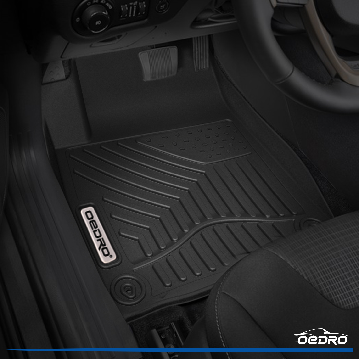 Findway Custom All-Weather Floor Mats For Jeep Cherokee 2016-2023 – TPE Rubber, 1st & 2nd Row, Black