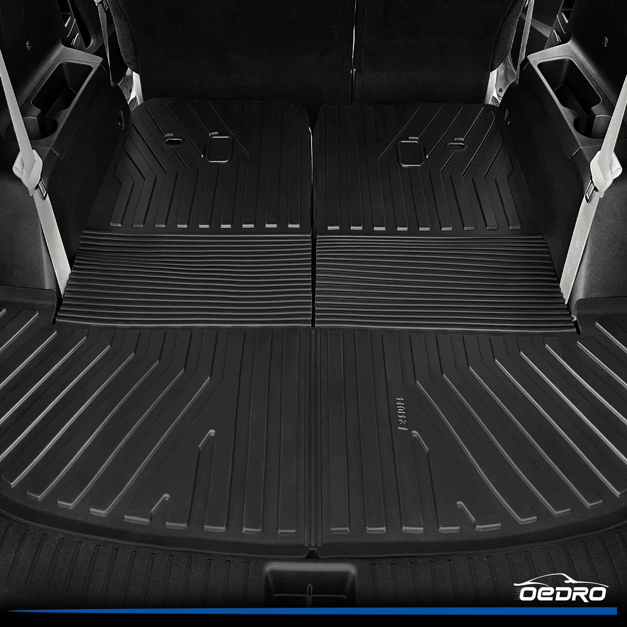 Side view of Floor Mats & Trunk Mat with Backrest Mat Fit for 2025-2021 Kia Sorento 6 Seats & 7 Seats(Not for Hybrid)，Unique TPE All-Weather Guard Floor Liner Set