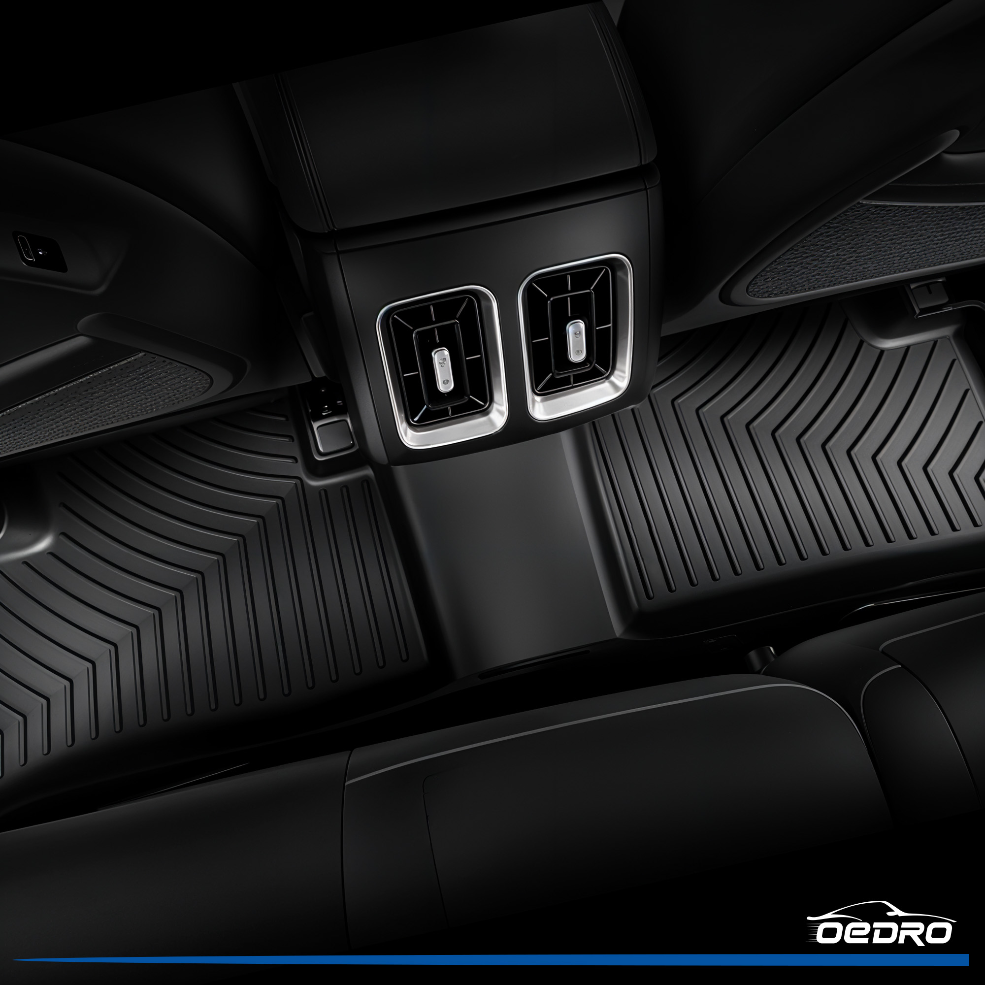 Side view of Floor Mats & Trunk Mat with Backrest Mat Fit for 2025-2021 Kia Sorento 6 Seats & 7 Seats(Not for Hybrid)，Unique TPE All-Weather Guard Floor Liner Set