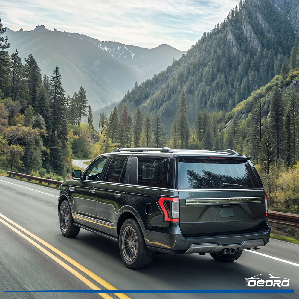 Side view of OEDRO Floor Mats for 2018-2024 Ford Expedition/Expedition Max with 2nd Row Bench Seat Full Set Liners
