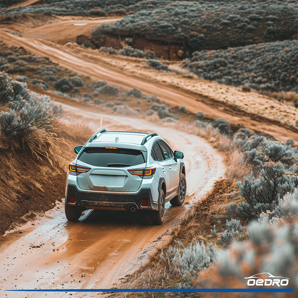 Side view of OEDRO Floor Mats All-Weather TPE for 2018-2023 Subaru Crosstrek/Subaru Impreza 1st, 2nd Row Floor Mat Liners