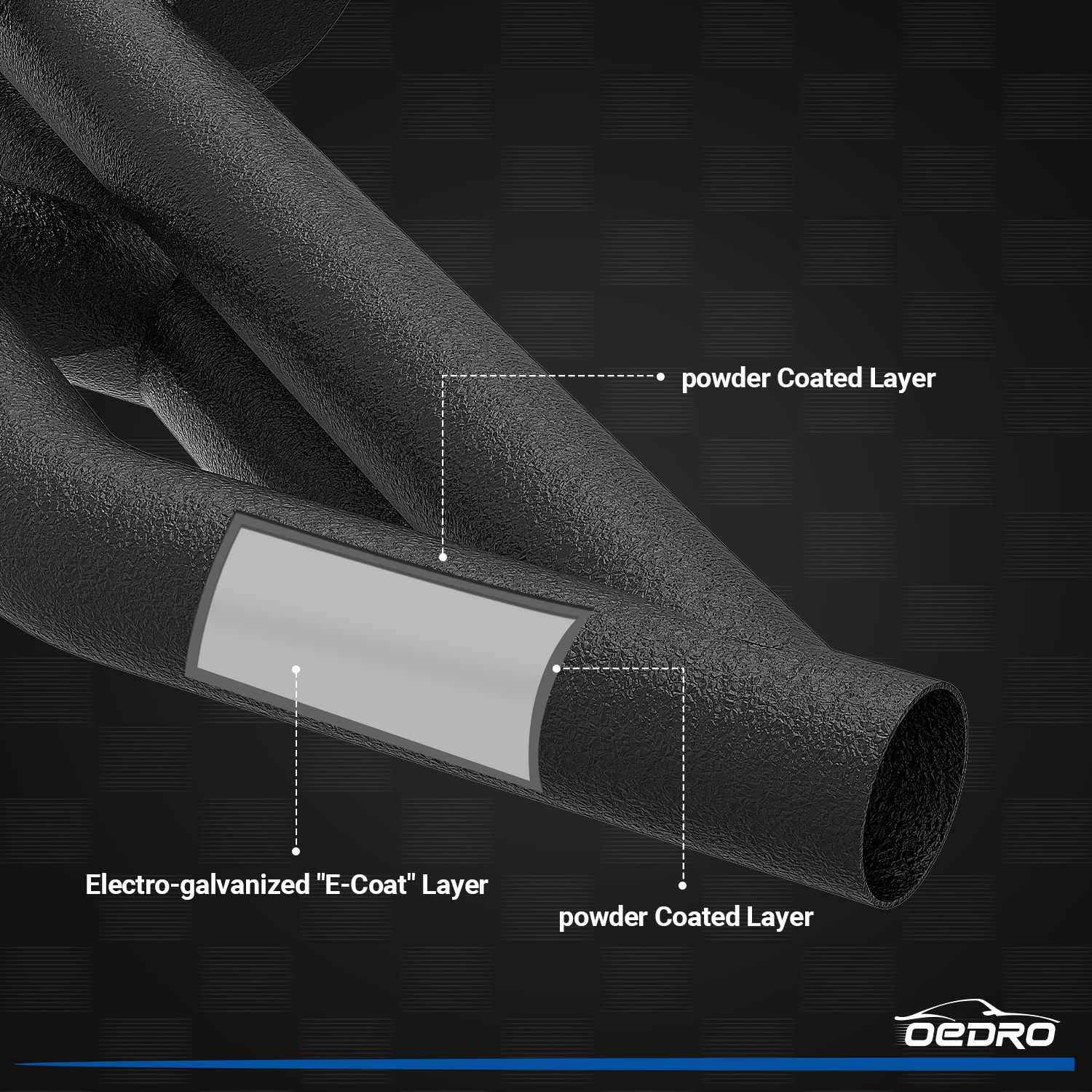 Side view of OEDRO Running Boards for 2007-2021 Toyota Tundra Double Cab, Side Step Nerf Bars