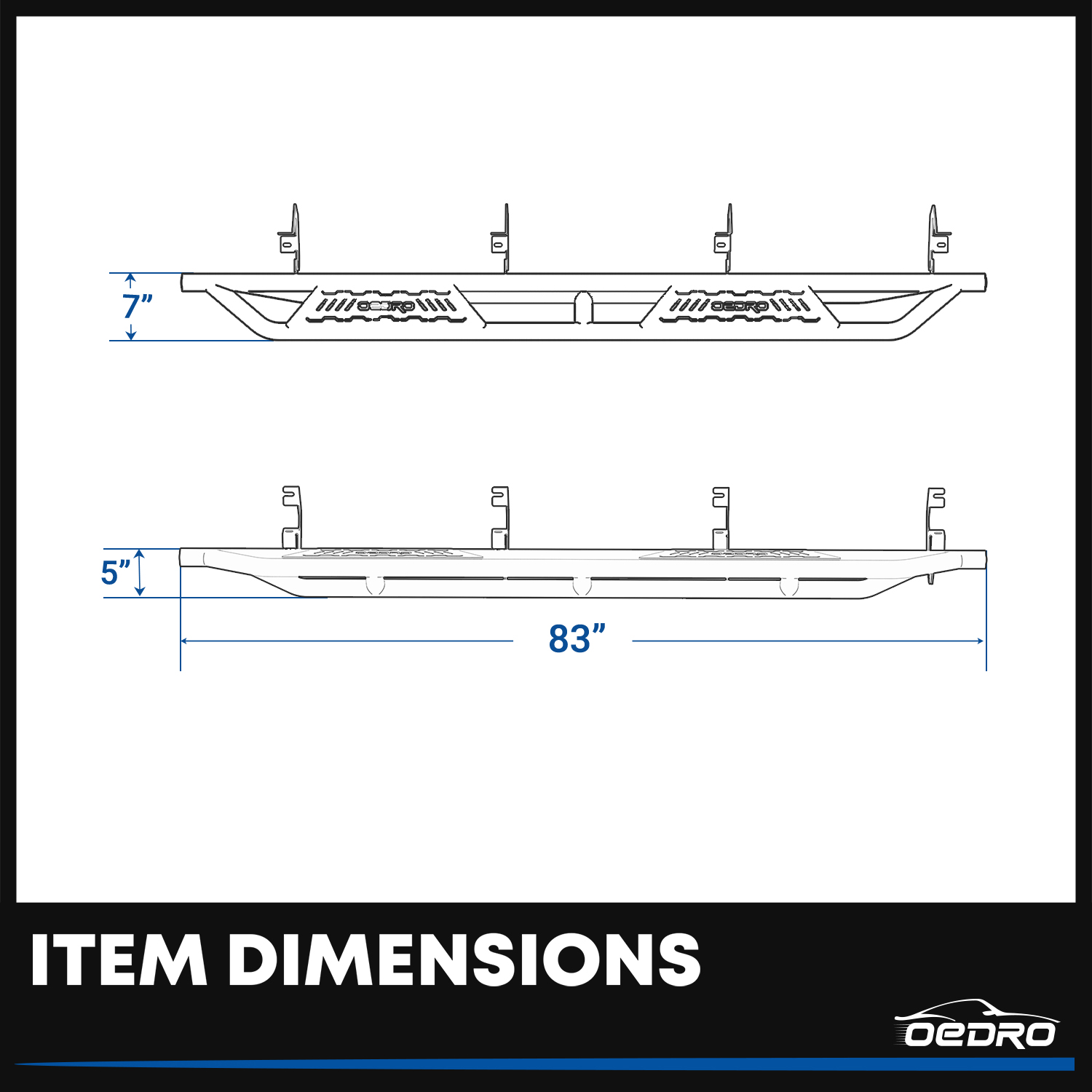 Side view of OEDRO Running Boards for 2019-2025 Silverado/Sierra 1500 2500 HD 3500 HD Crew Cab