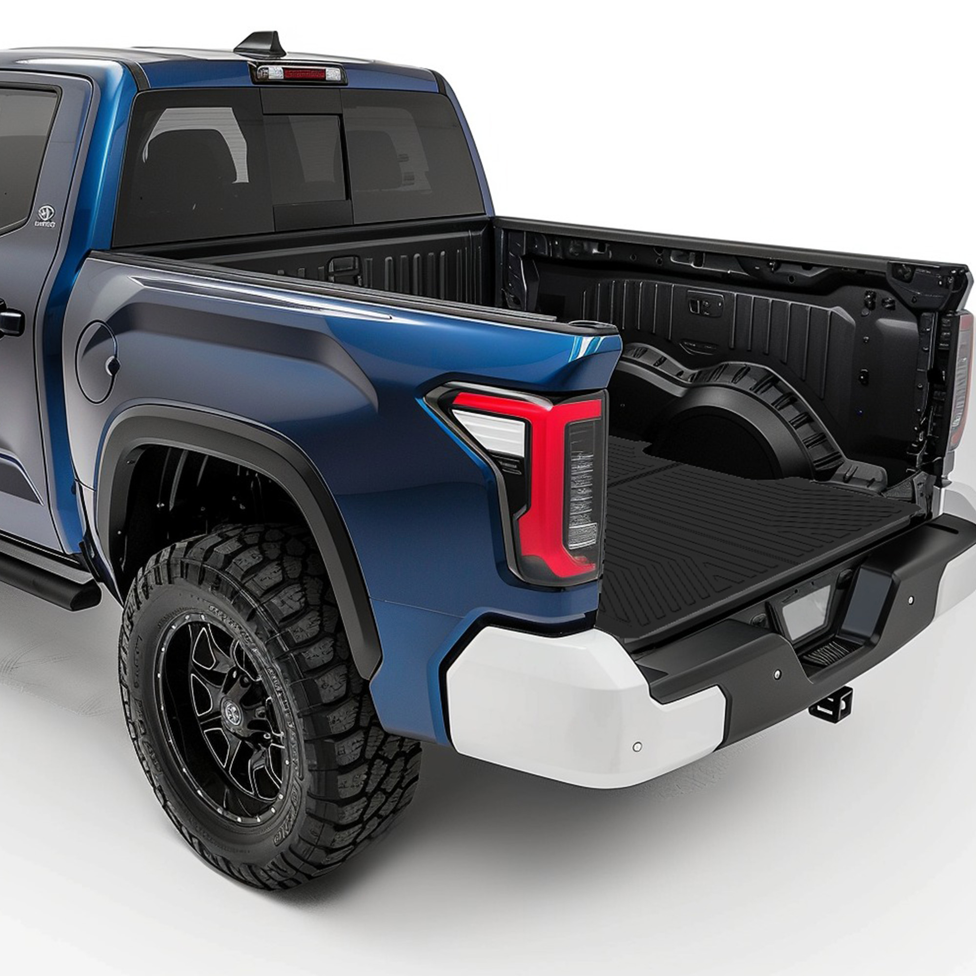 Side view of OEDRO® Truck Bed Mat for 2022-2026 Toyota Tundra CrewMax Bed 6.5FT, TPE All-Weather Bed Liner for Toyota Tundra Rear Trunk Cover Mat