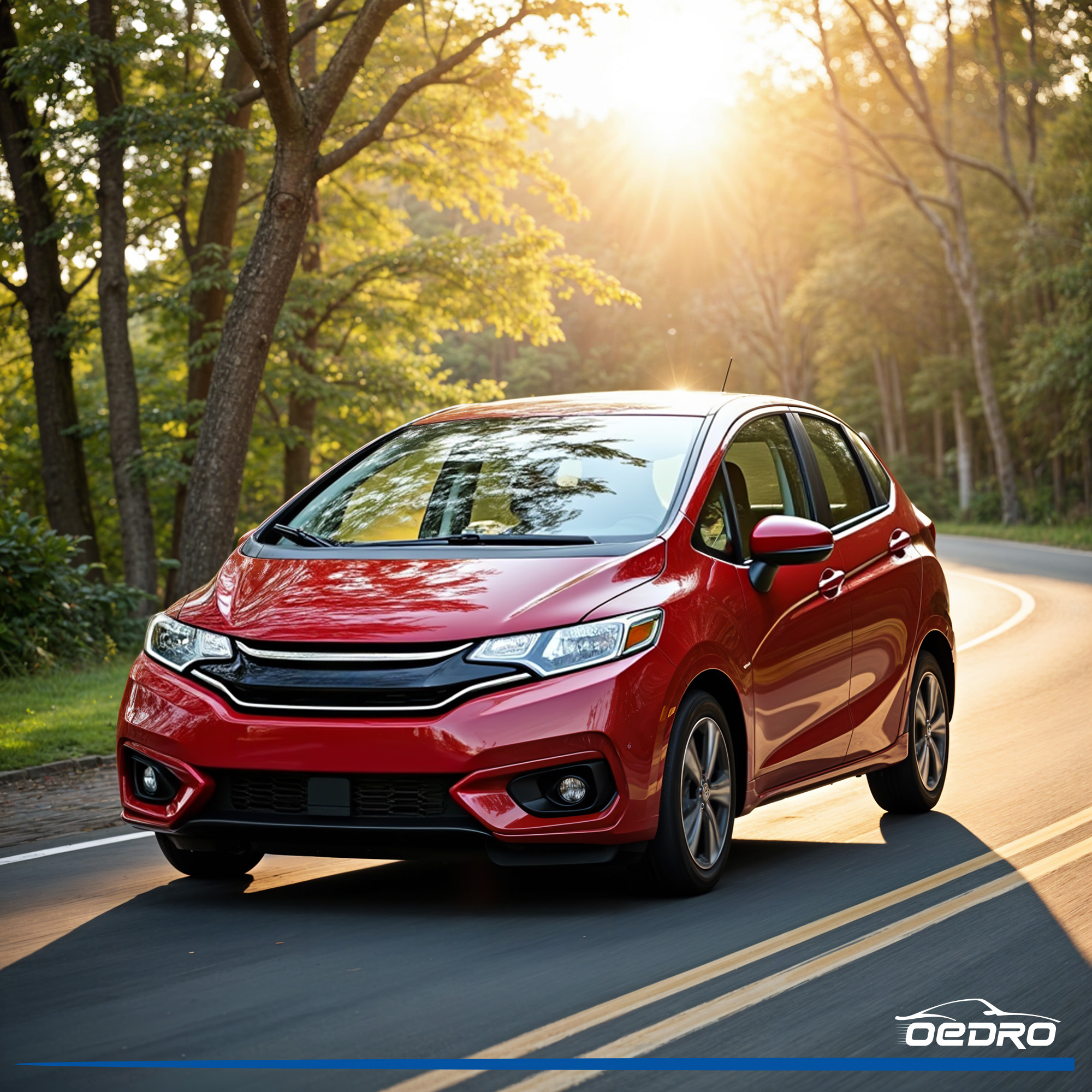 Side view of OEDRO Floor Mats for 2015-2020 Honda Fit, All-Weather Guard Front & 2nd Row Liner Set