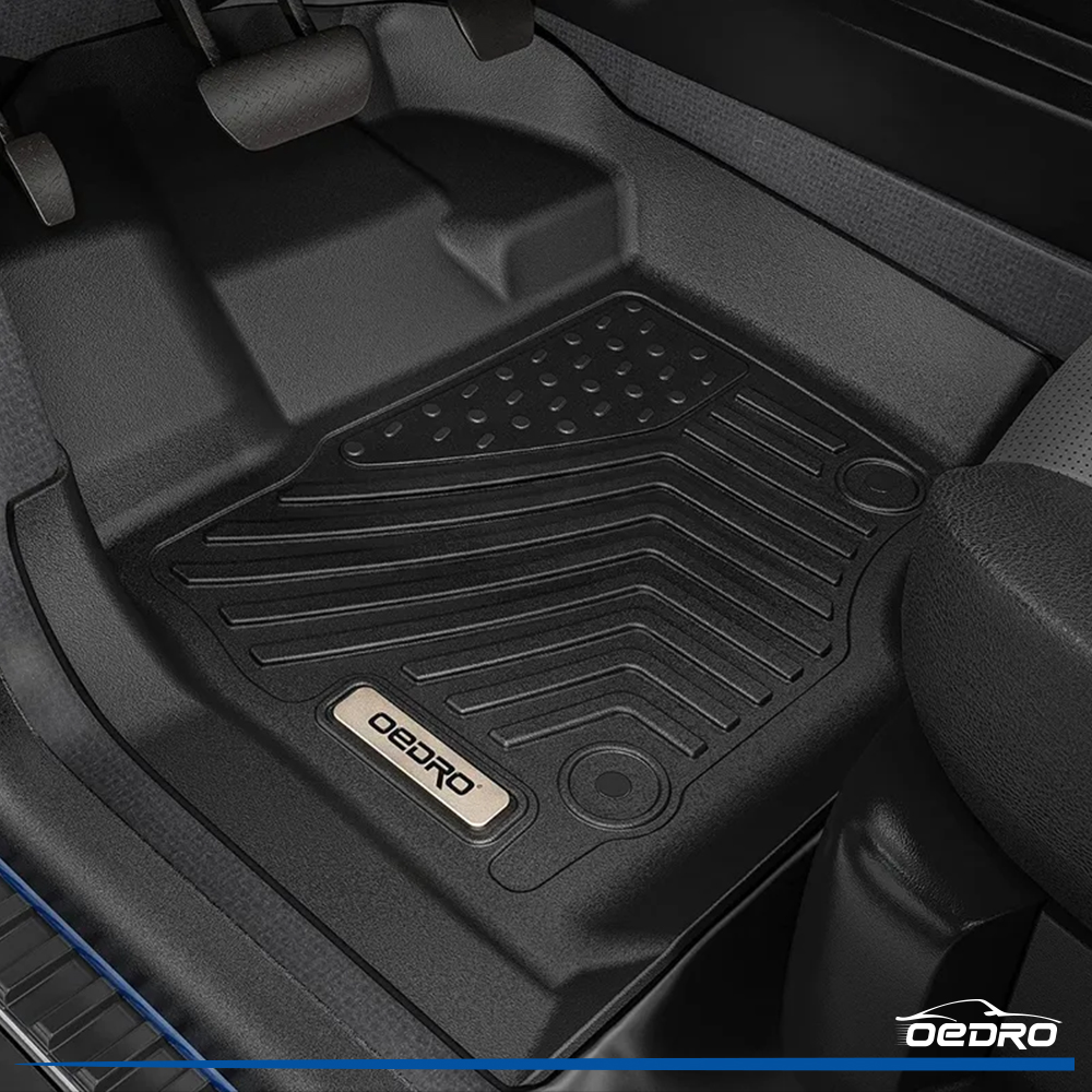 Side view of OEDRO Floor Mats Liners Compatible with 2023-2025 Honda Pilot, Unique Black TPE All Weather Protection Car Mats Includes 1st and 2nd, Row and Cargo Tr
