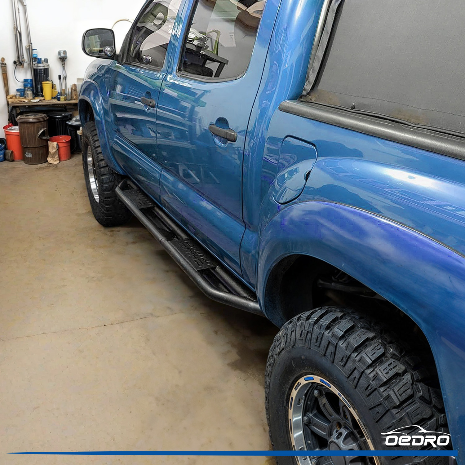 Side view of OEDRO Running Boards for 2007-2021 Toyota Tundra Double Cab, Side Step Nerf Bars