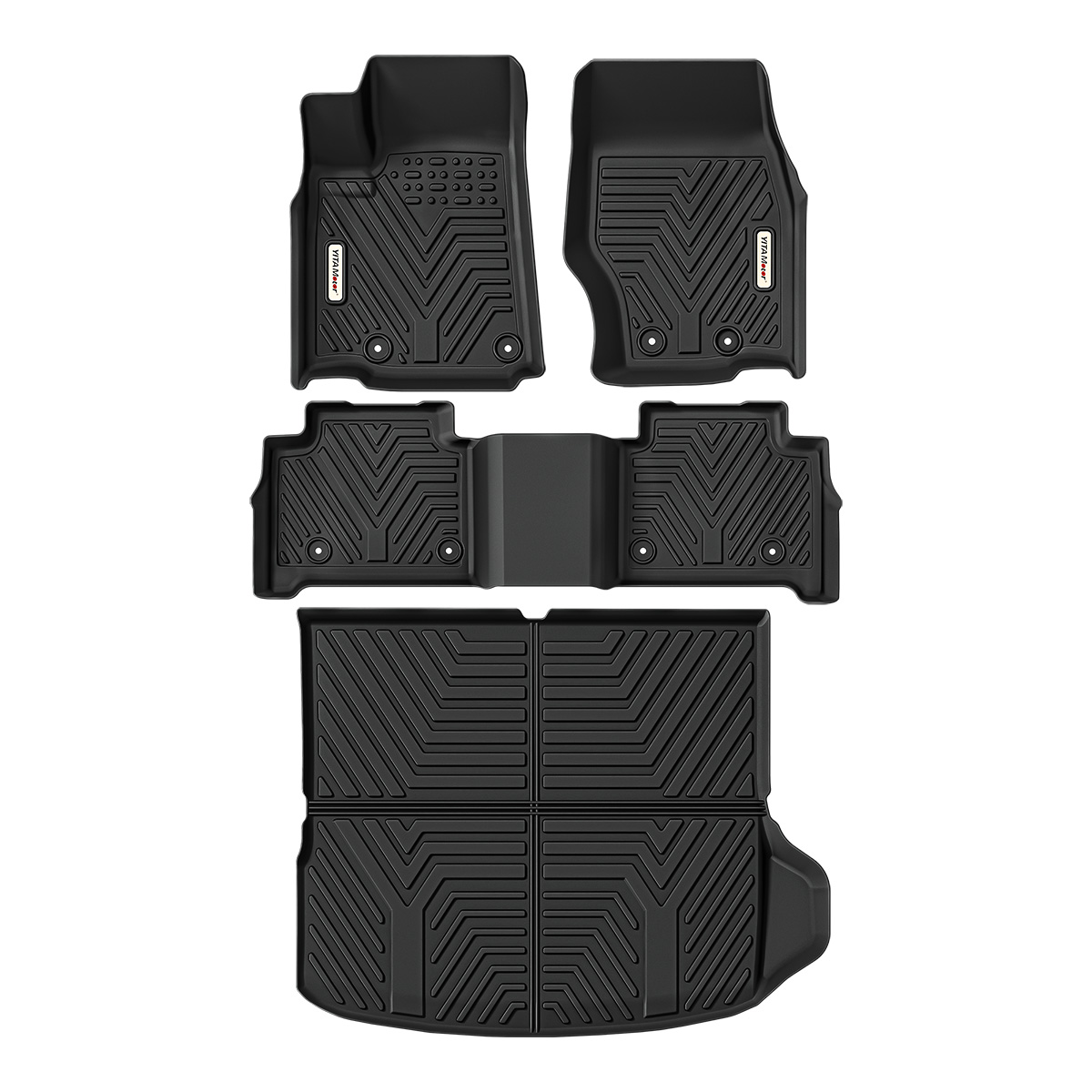 YITAMOTOR® Floor Mats & Cargo Liner for 2022-2024 Jeep Grand Cherokee (NOT for WK or Grand Cherokee L), Custom Fit TPE All Weather 1st & 2nd Rows and