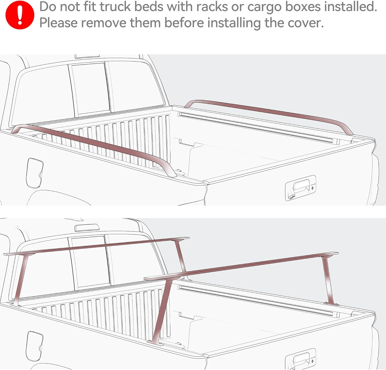 Side view of OEDRO Soft Tri-fold Truck Bed Cover for 2019-2026 Chevy Silverado/GMC Sierra 1500 New Body Style | 5'8" Bed (69") | w/o Multi-Flex Tailgate