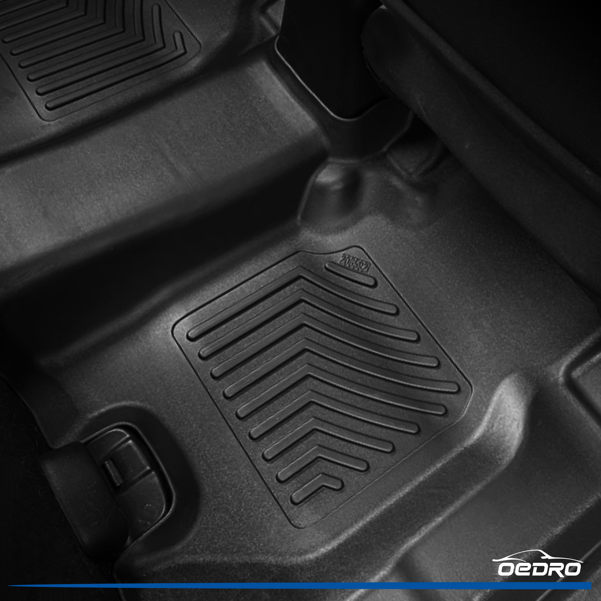 Side view of OEDRO Floor Mats for 2015-2020 Honda Fit, All-Weather Guard Front & 2nd Row Liner Set