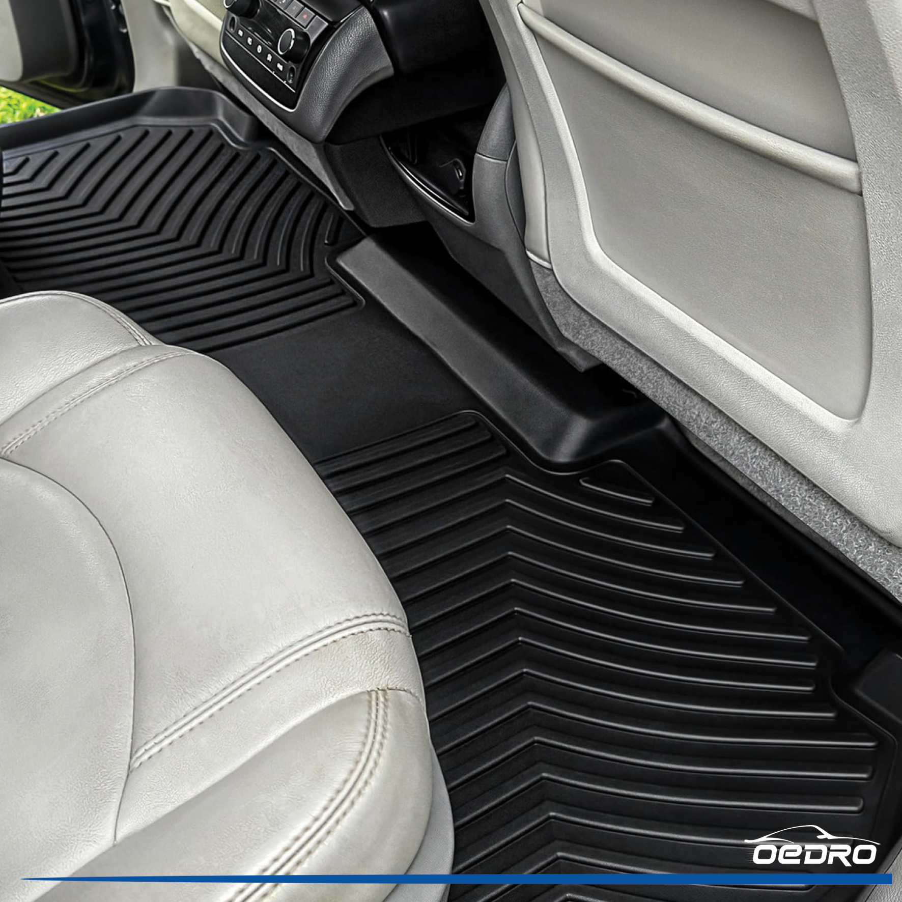 Side view of OEDRO Floor Mats for 2008-2020 Dodge Grand Caravan/2008-2016 Chrysler Town & Country (Stow'n Go Only)