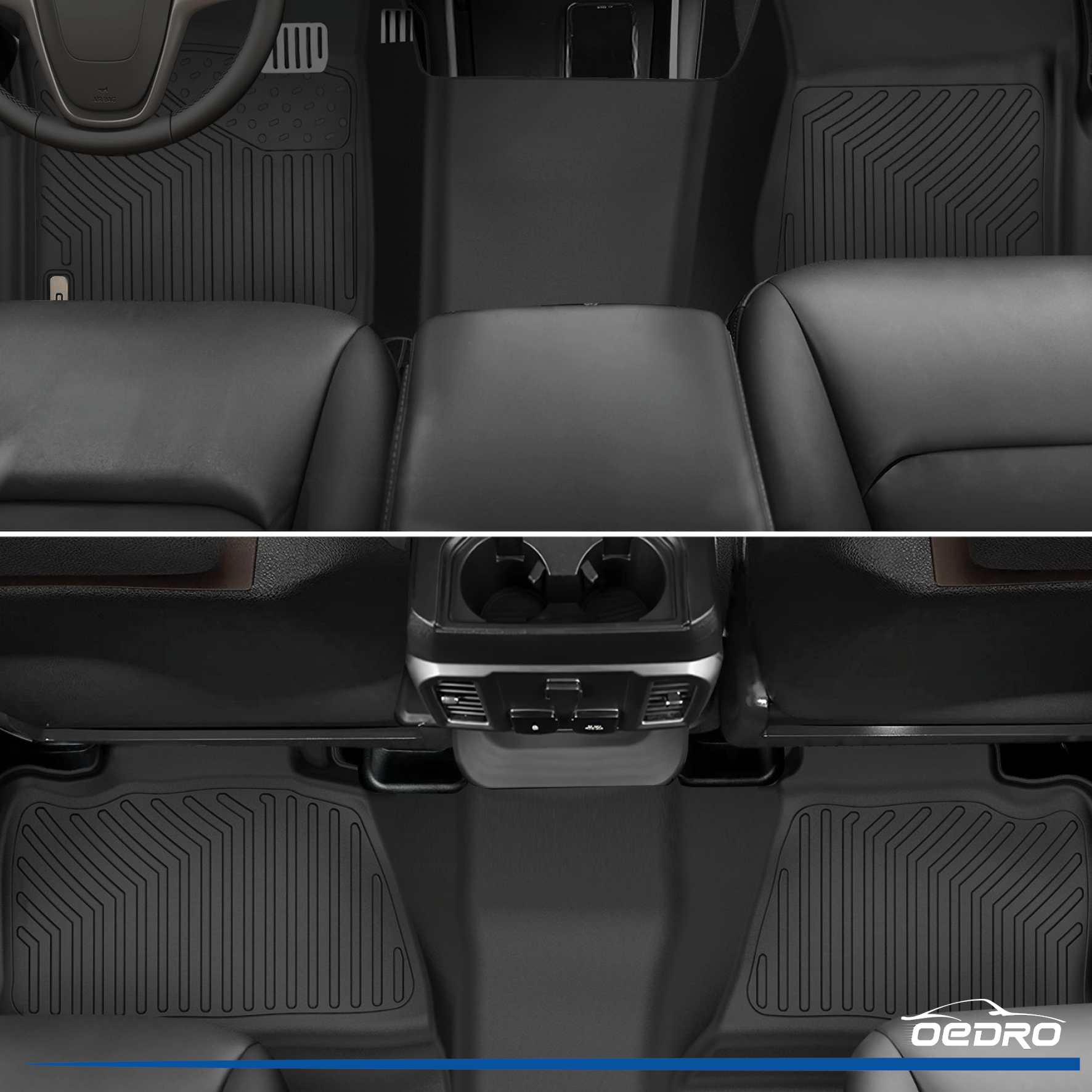OEDRO TPE Floor Mats Liners For 2007-2013 Silverado/Sierra 1500/2500/3500 HD Crew Cab