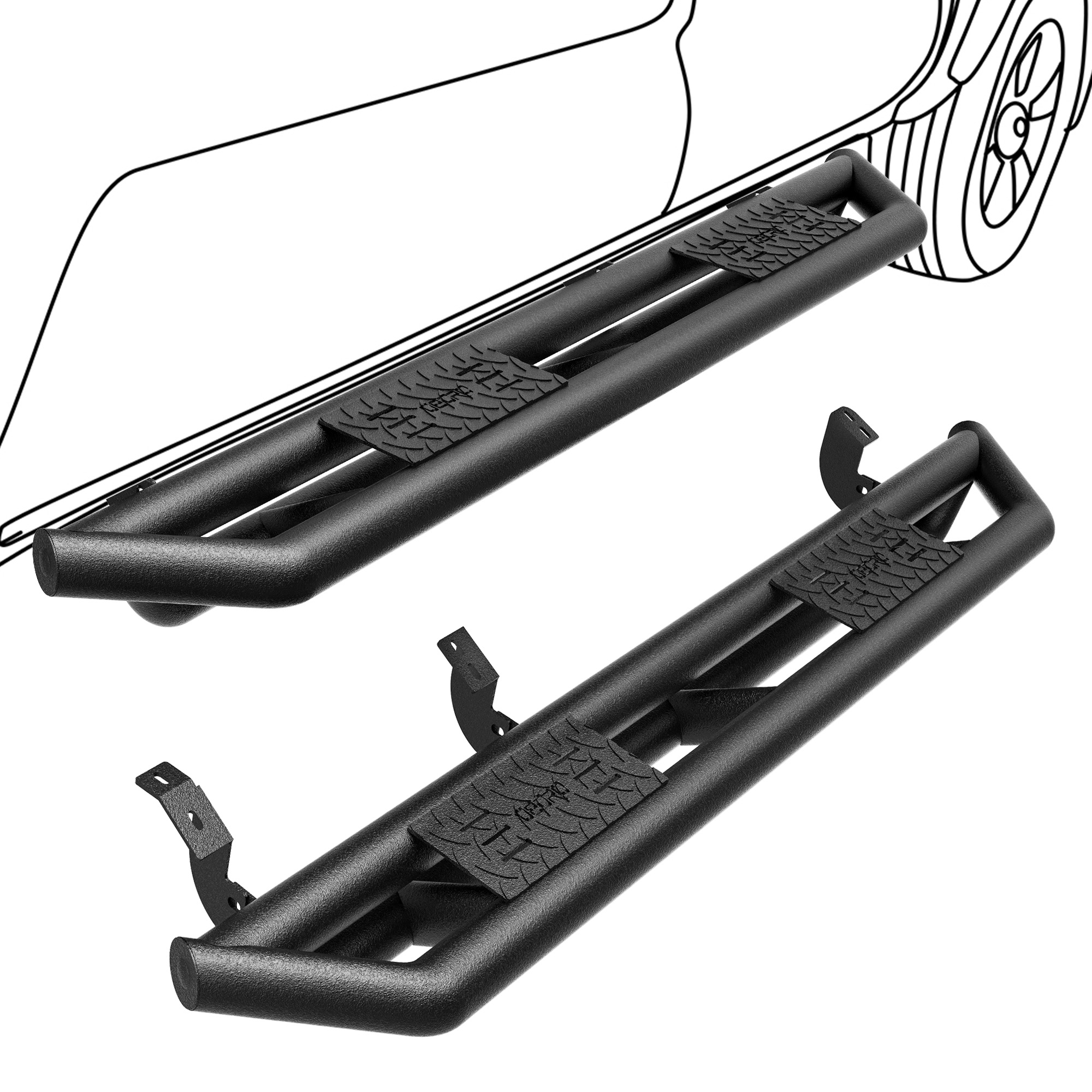 storm　フォレストロック14P OEDRO Running Boards For 2007-2021 Toyota Tundra CrewMax