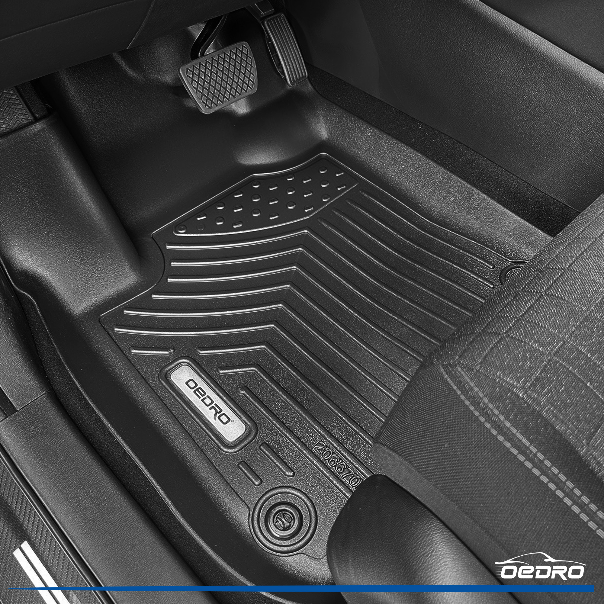 Side view of OEDRO Custom Fit All-Weather Floor Mats for 2023-2025 Honda HR-V | Durable & Waterproof Car Floor Mats for Full Protection