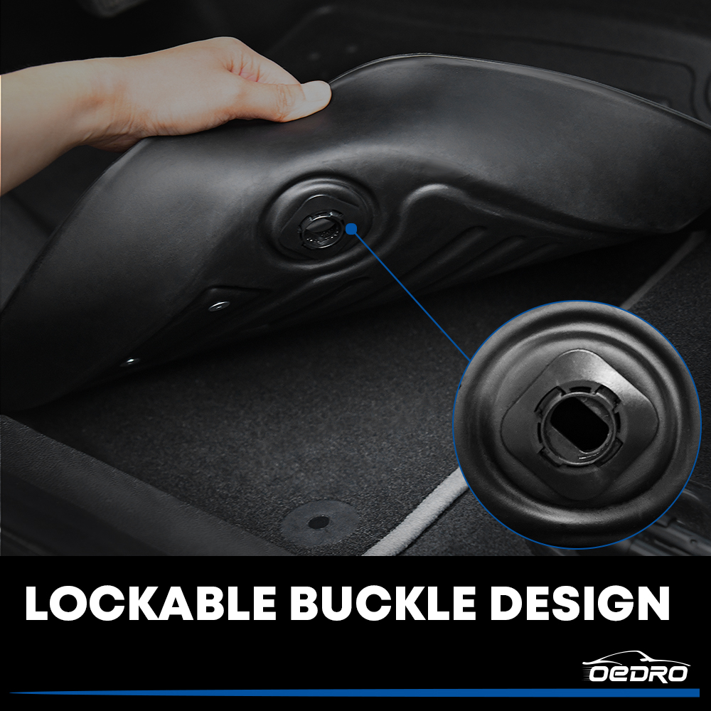 Side view of OEDRO Floor Mats for 2017-2022 Kia Sportage / 2019-2021 Hyundai Tucson, Unique Black TPE All-Weather Guard Full Set Liners