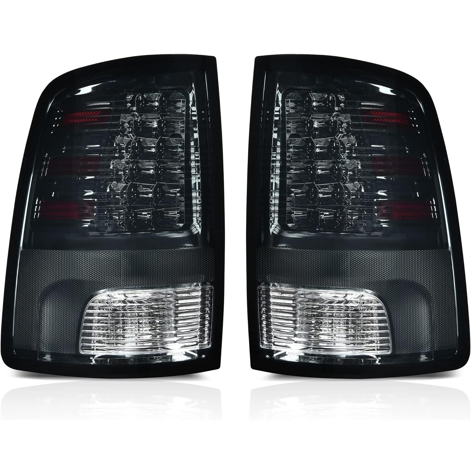 Side view of YITAMOTOR® Tail Lights Compatible with 2009-2018 Dodge Ram 1500, 2010-2018 Dodge Ram 2500 3500, 19-22 Ram 1500 Classic Black Smoked Lens Replacement L