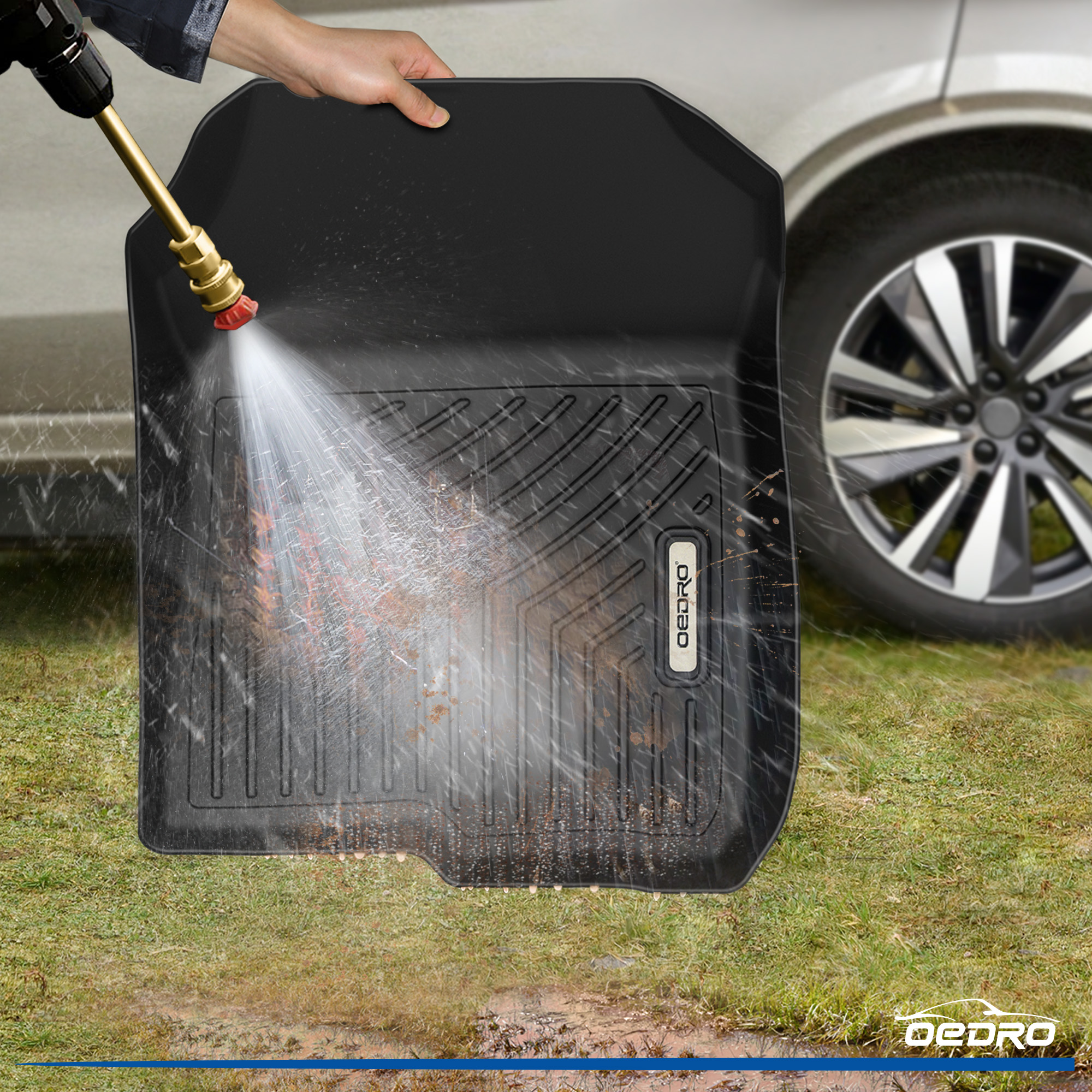 Side view of OEDRO Custom Fit All-Weather Floor Mats for 2023-2025 Honda HR-V | Durable & Waterproof Car Floor Mats for Full Protection