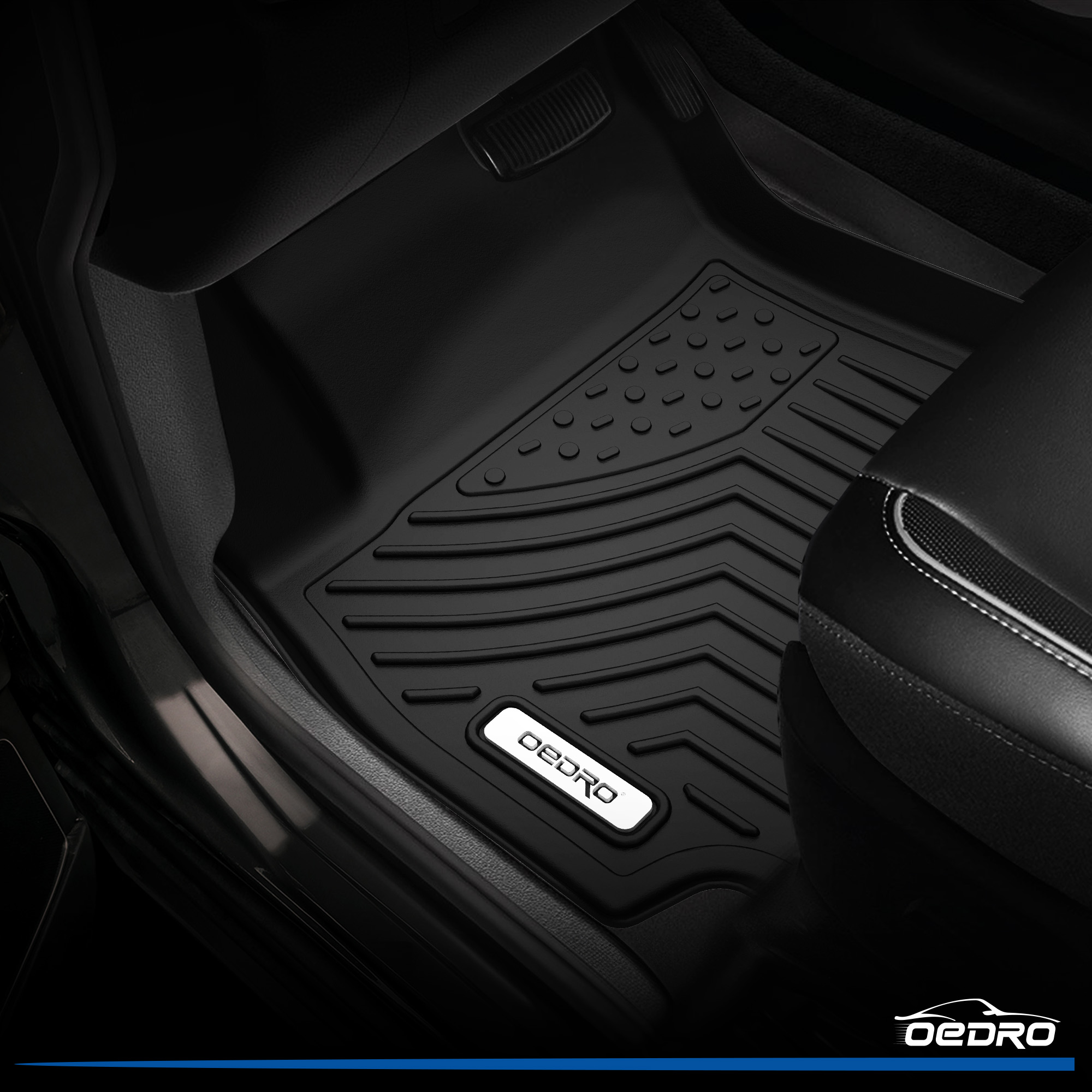 Side view of OEDRO Floor Mats for 2021-2025 Hyundai Elantra Sedan, Custom Fit Front 1st & 2nd Seat Floor Liners
