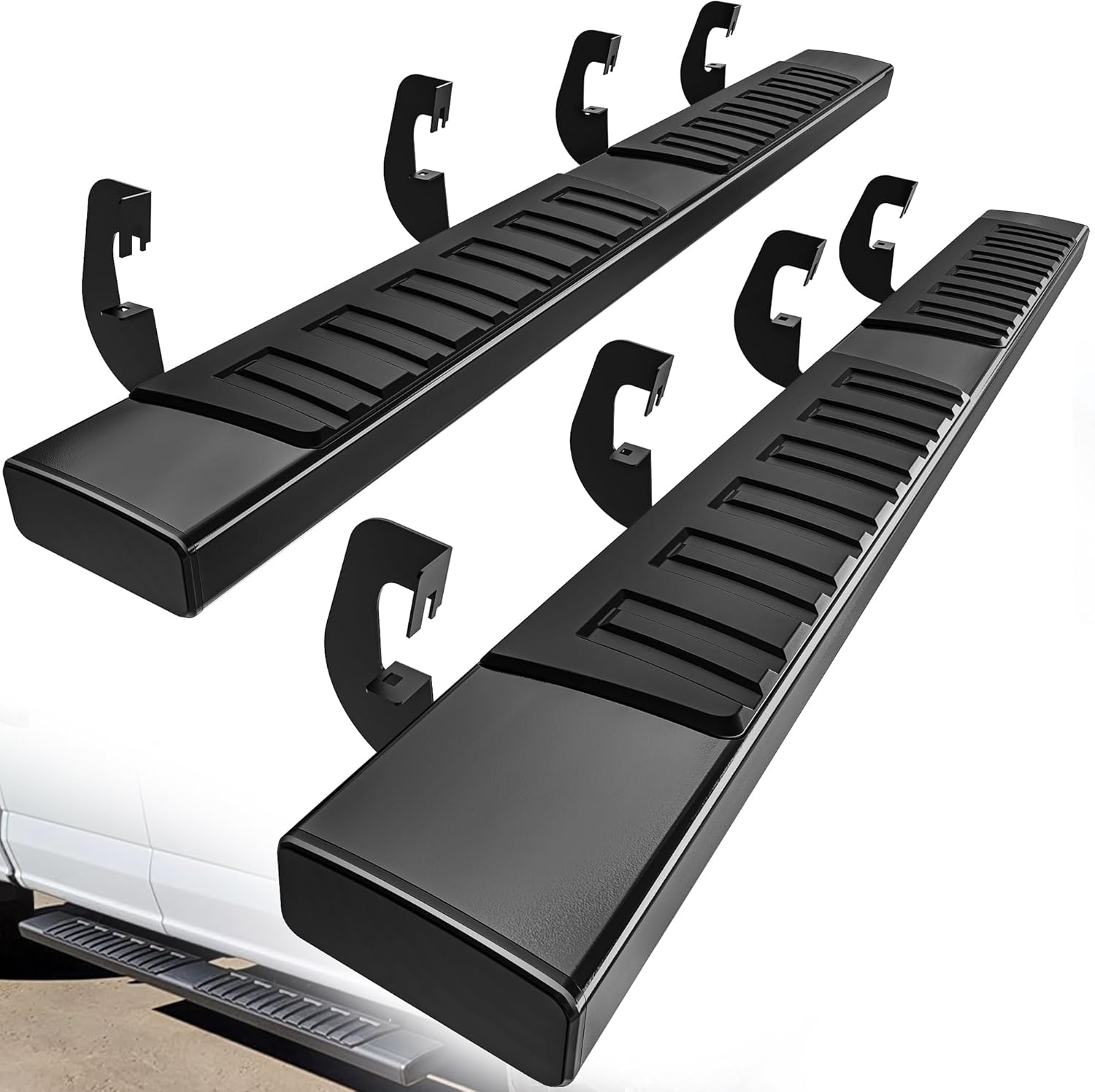 YITAMOTOR® 6"" Running Boards for 07-18 Chevy Silverado/GMC Sierra 1500, 07-19 2500HD/3500HD Crew Cab Black Side Steps