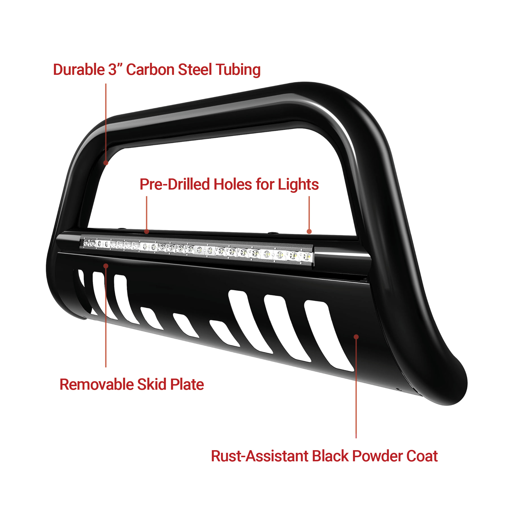 Side view of YITAMOTOR® Bull Bar Compatible for 2007-2021 Toyota Tundra/2008-2022 Sequoia w/LED Light Bar